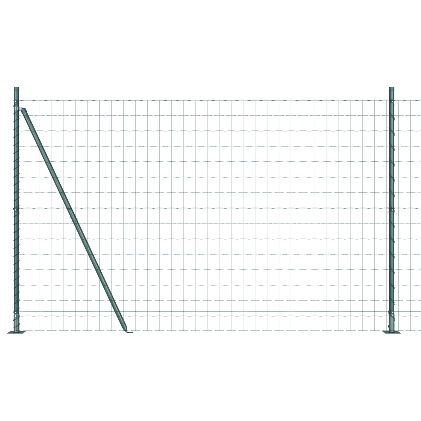 Gjerde med stolpe grønn 1,6 x 10 m Stål og PVC