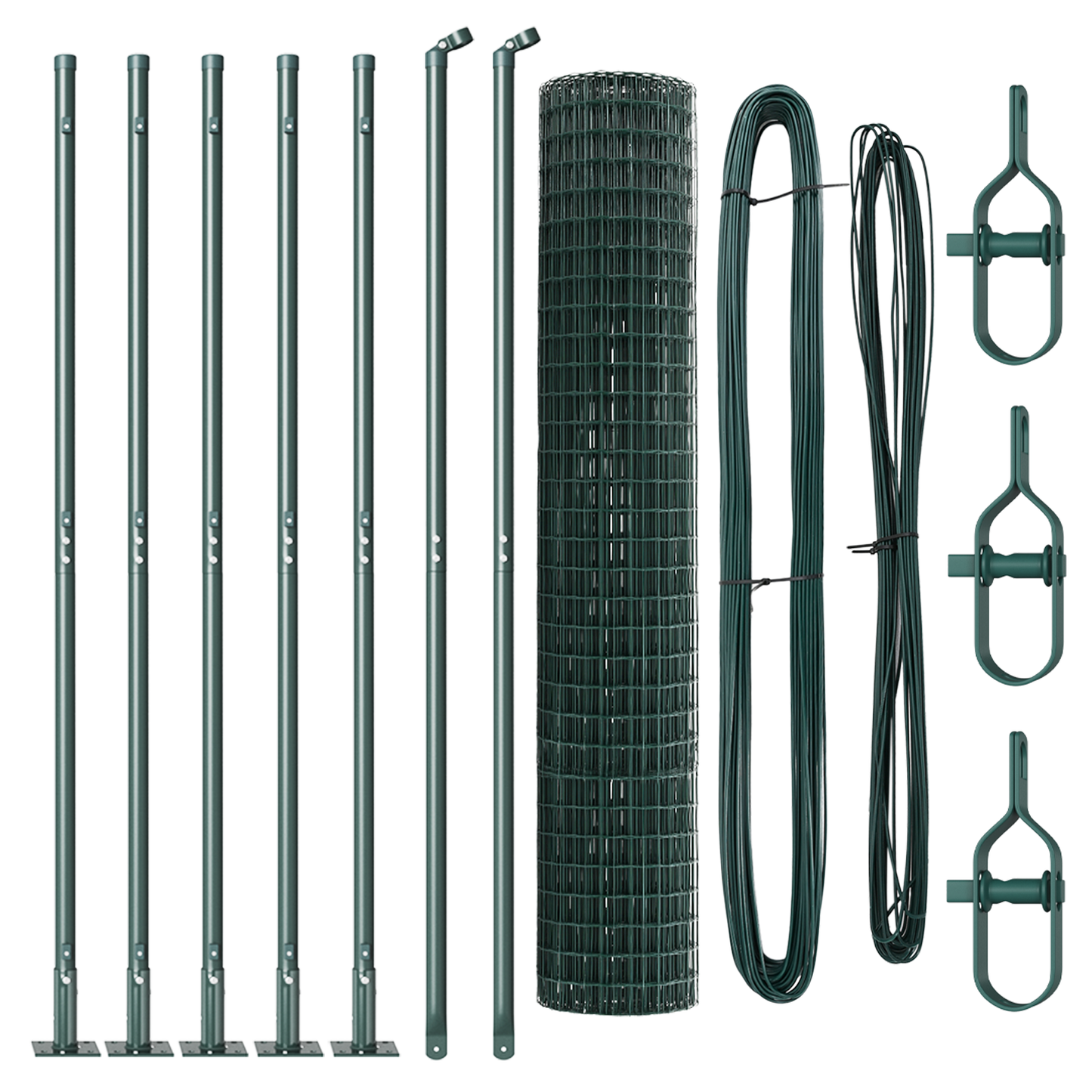 Gjerde med stolpe grønn 1,6 x 10 m Stål og PVC