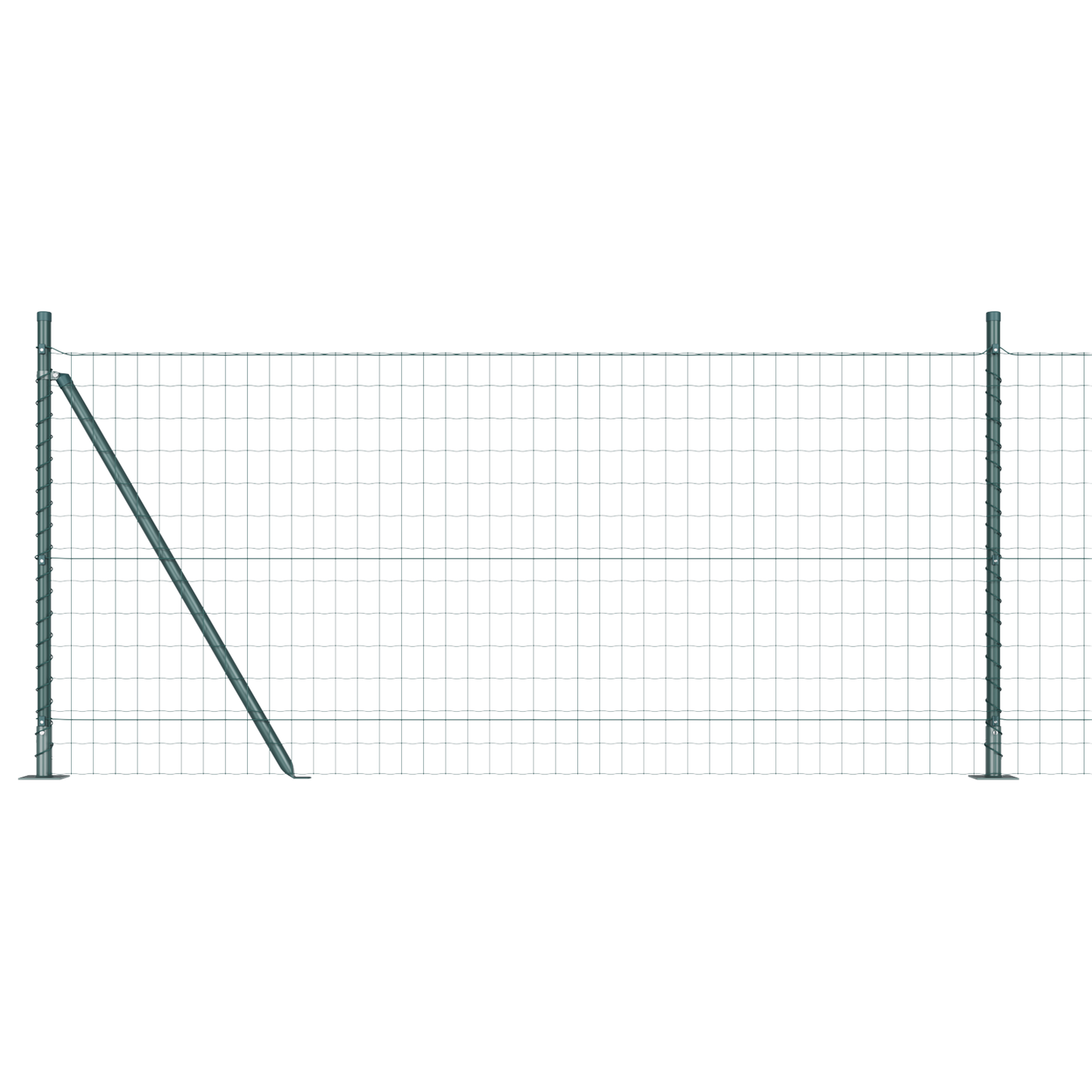 Gjerde med stolpe grønn 0,8 x 25 m Stål og PVC