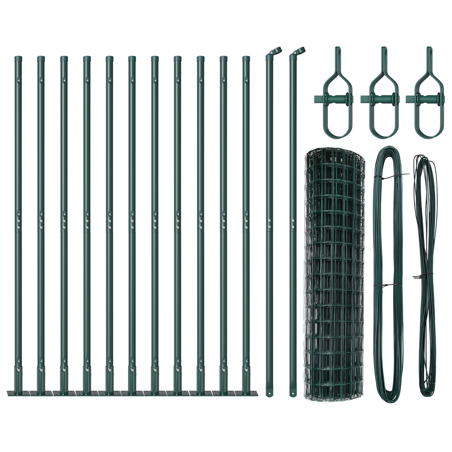 Gjerde med stolpe grønn 0,8 x 25 m Stål og PVC