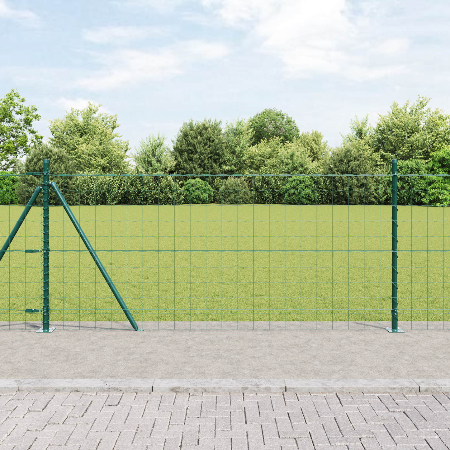 Gjerde med stolpe grønn 0,8 x 25 m Stål