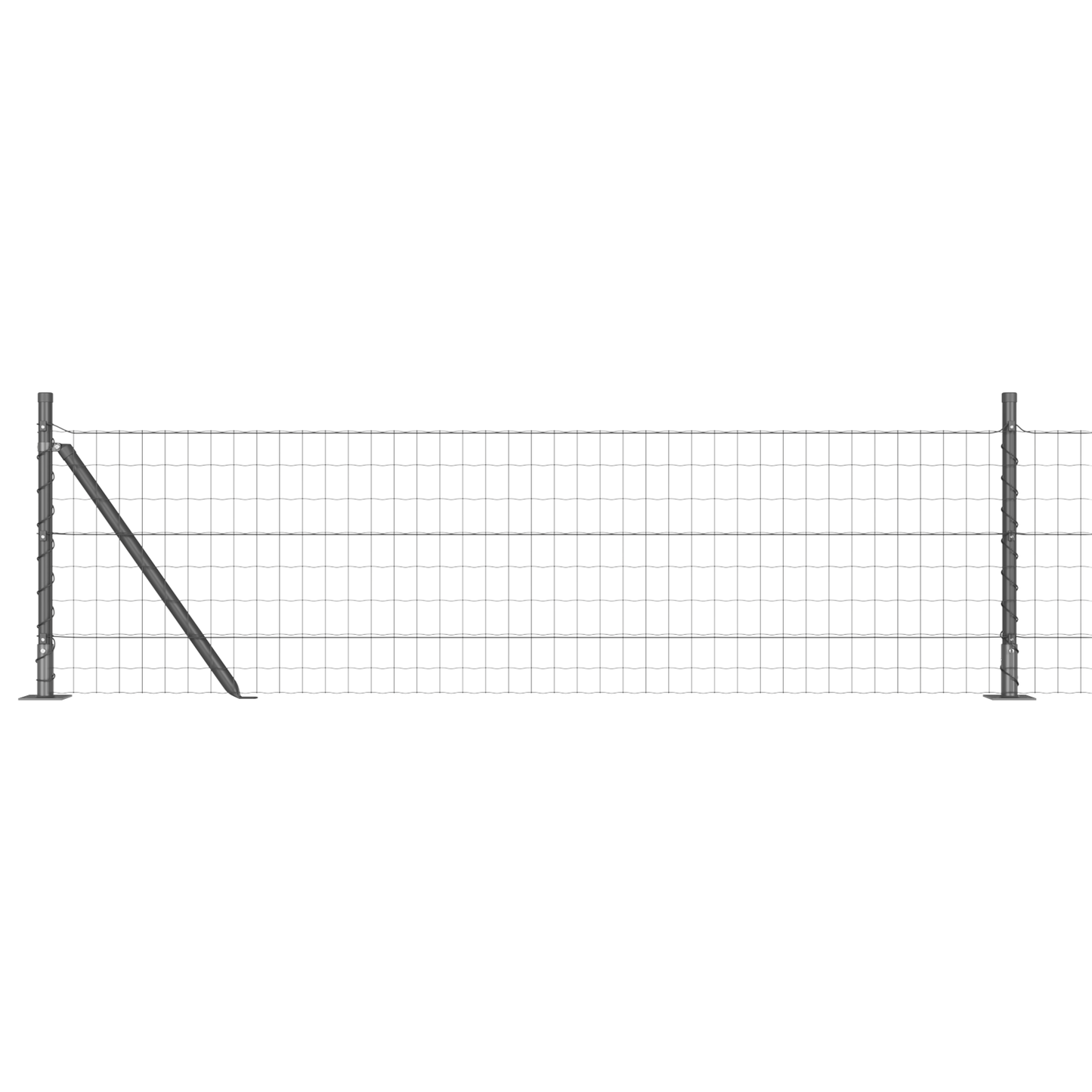 Eurogjerde med betongfundament 10 x 0,4 m PVC-belagt stål Grå