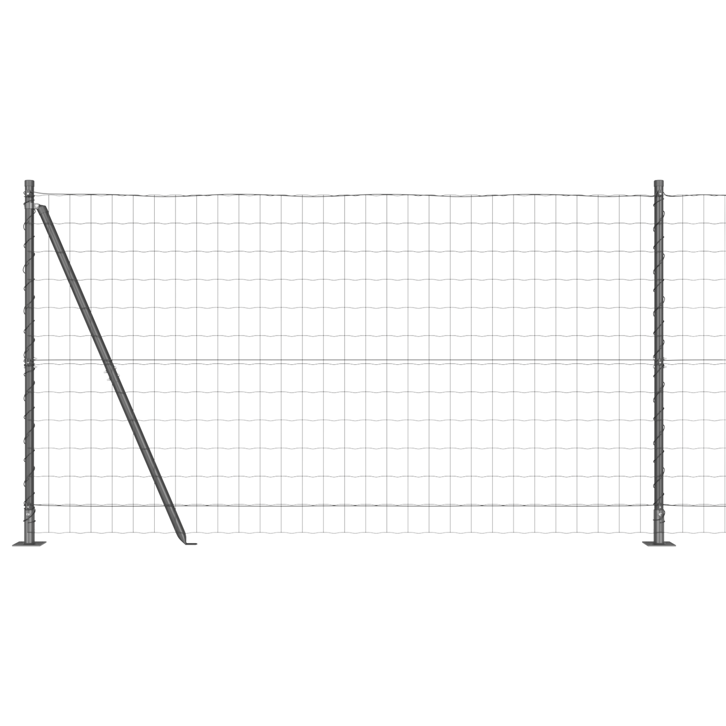 Gjerde med stolpe Grå 1,2 x 10 m Stål og PVC