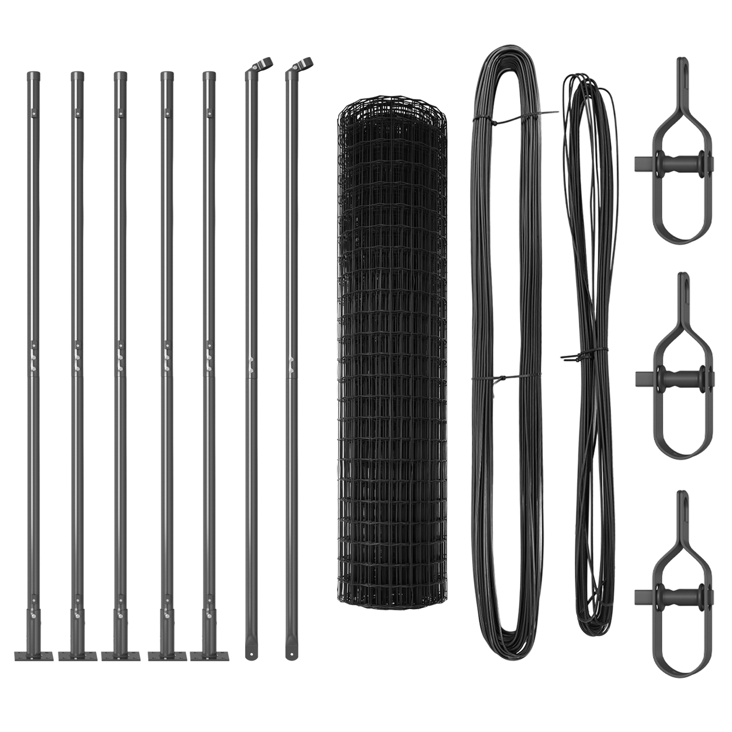 Gjerde med stolpe Grå 1,2 x 10 m Stål og PVC