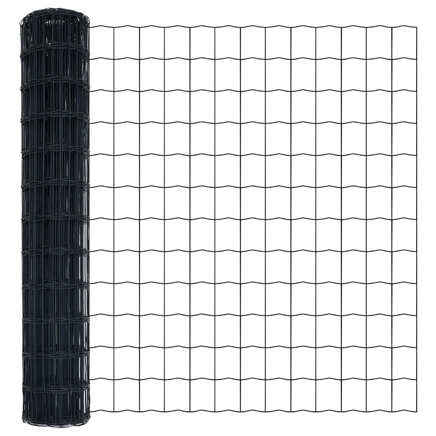 Gjerde med stolpe Grå 1,2 x 10 m Stål og PVC