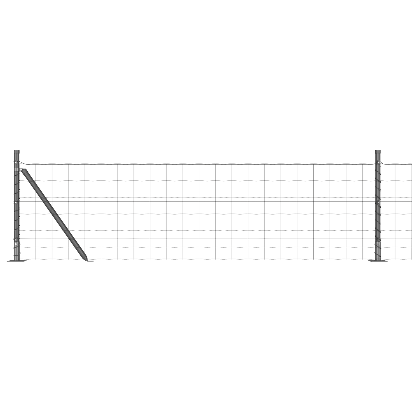 Gjerde med stolpe Grå 0,4 x 10 m Stål og PVC