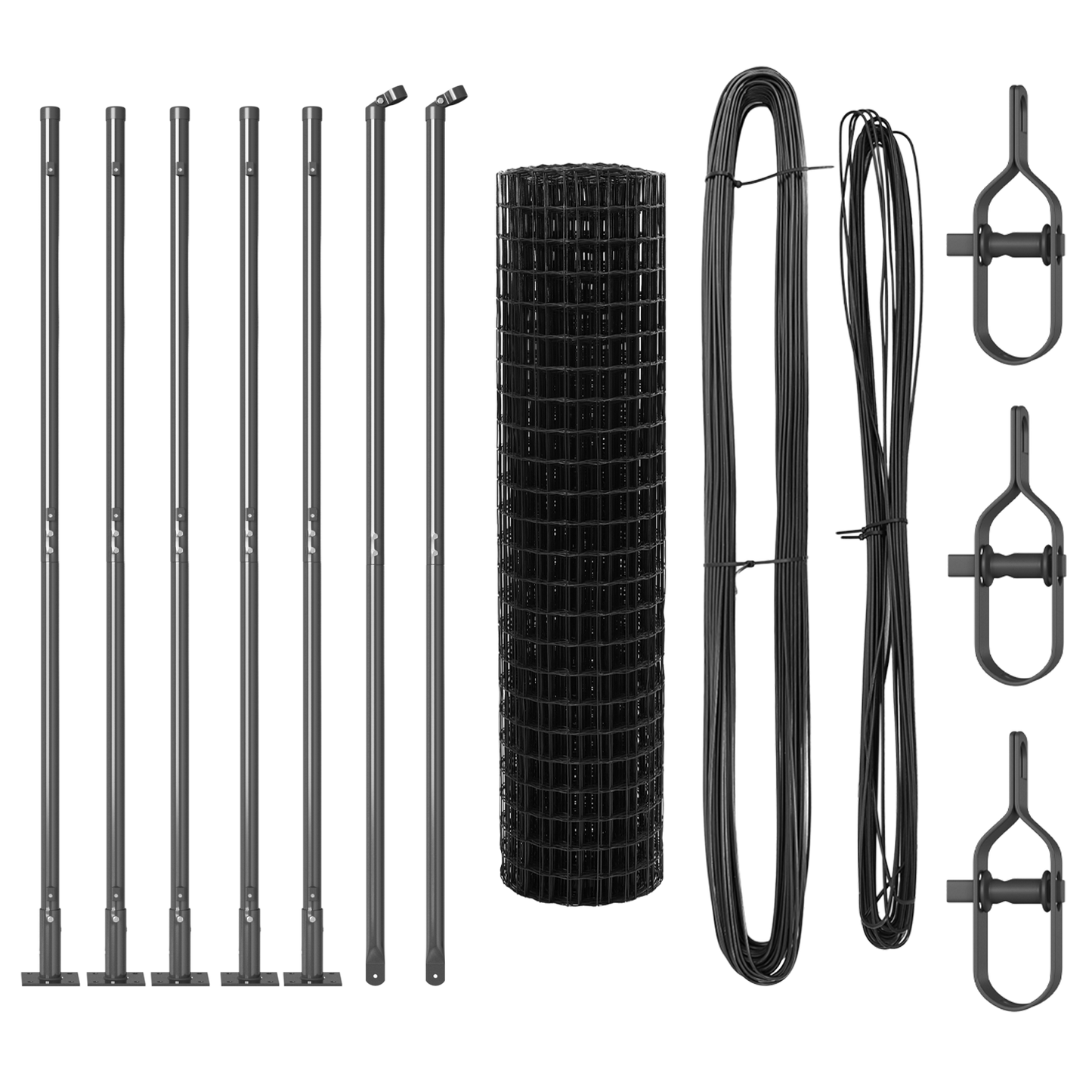 Eurogjerde med betongfundament 10 x 1,2 m PVC-belagt stål Grå