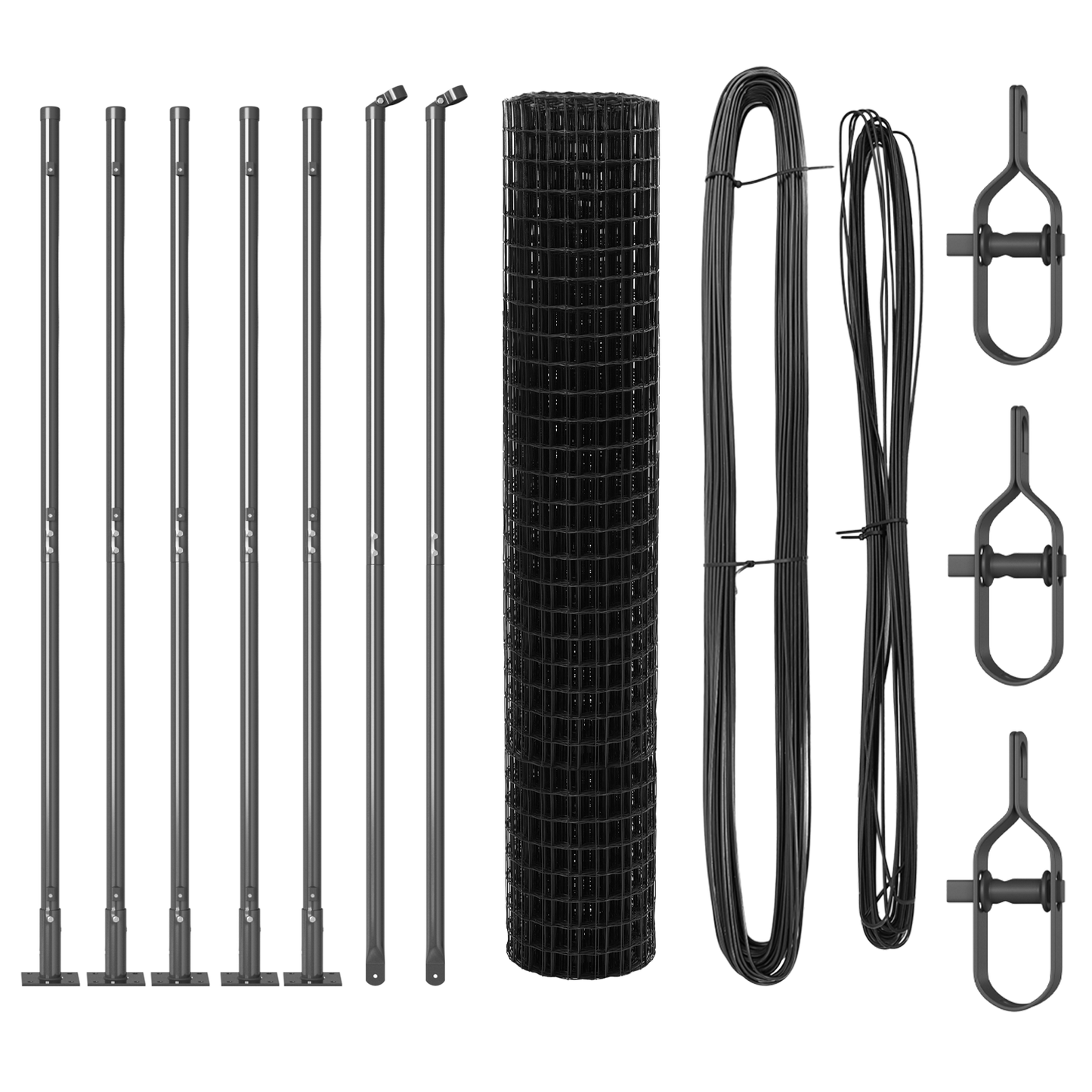 Gjerde med stolpe Grå 1,4 x 10 m Stål og PVC