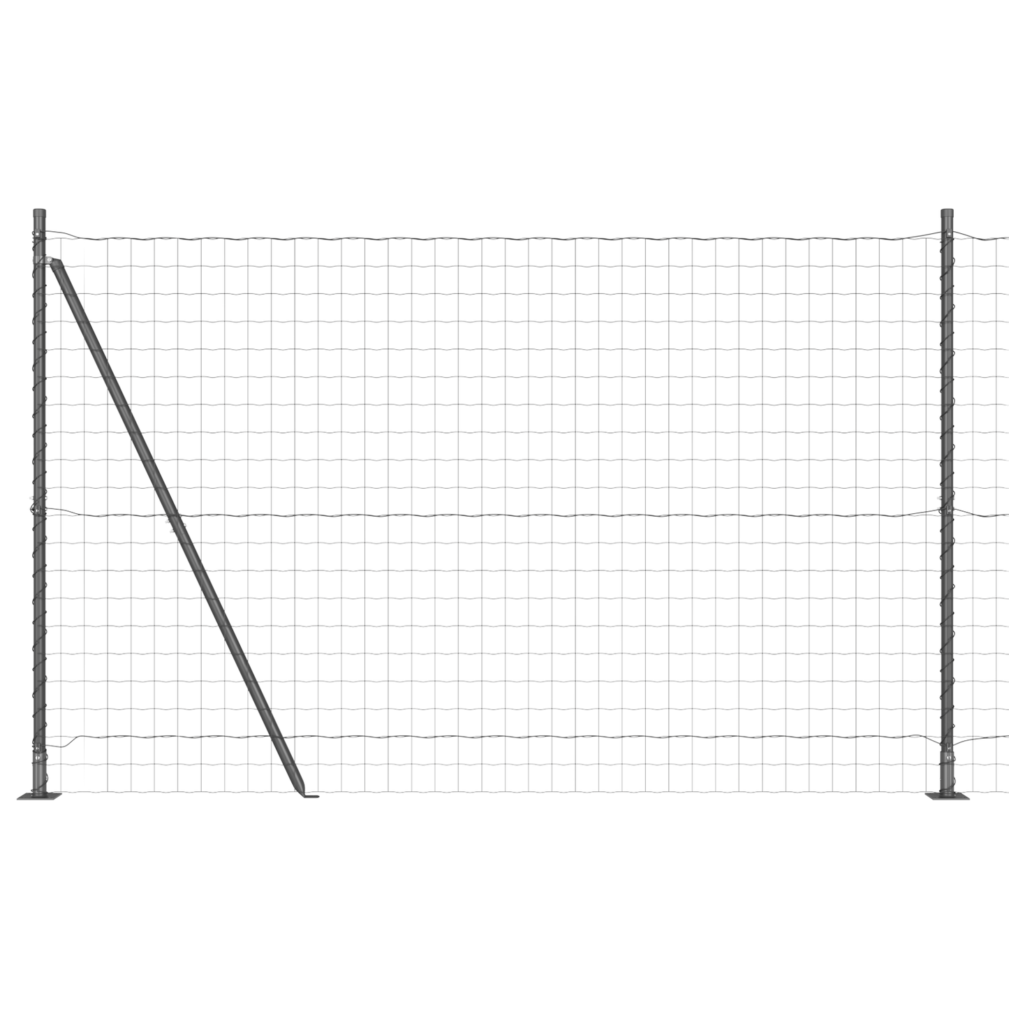 Gjerde med stolpe Grå 1,4 x 10 m Stål og PVC