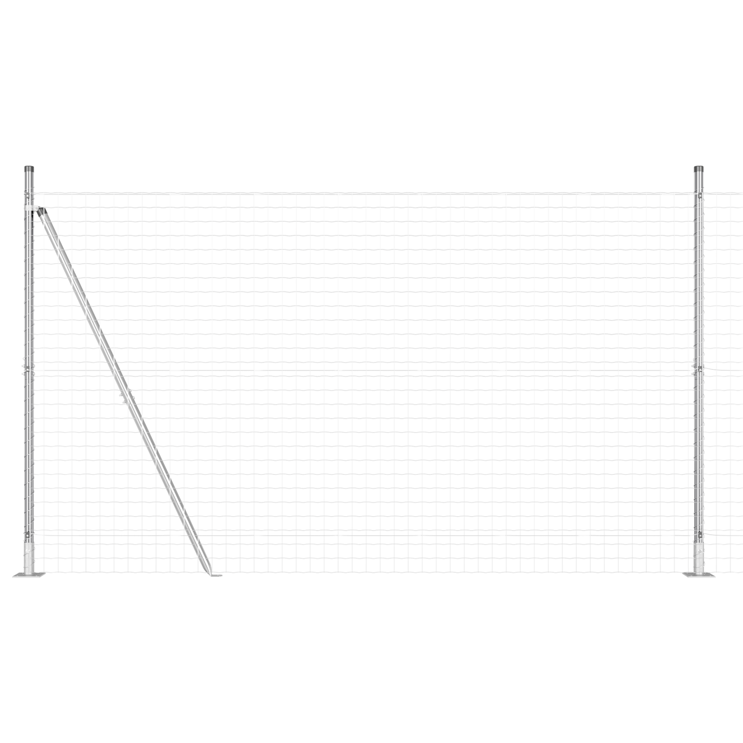 Gjerde med stolpe sølv 1,5 x 10 m Stål