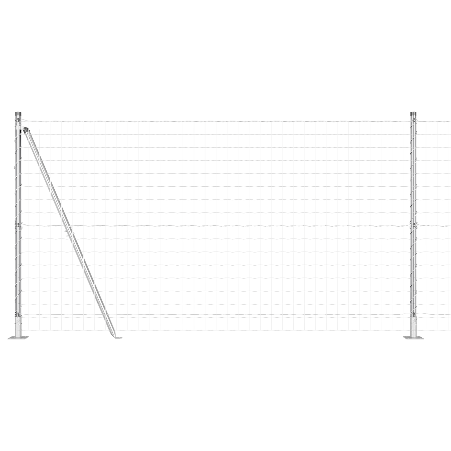 Gjerde med stolpe sølv 1,2 x 25 m Stål