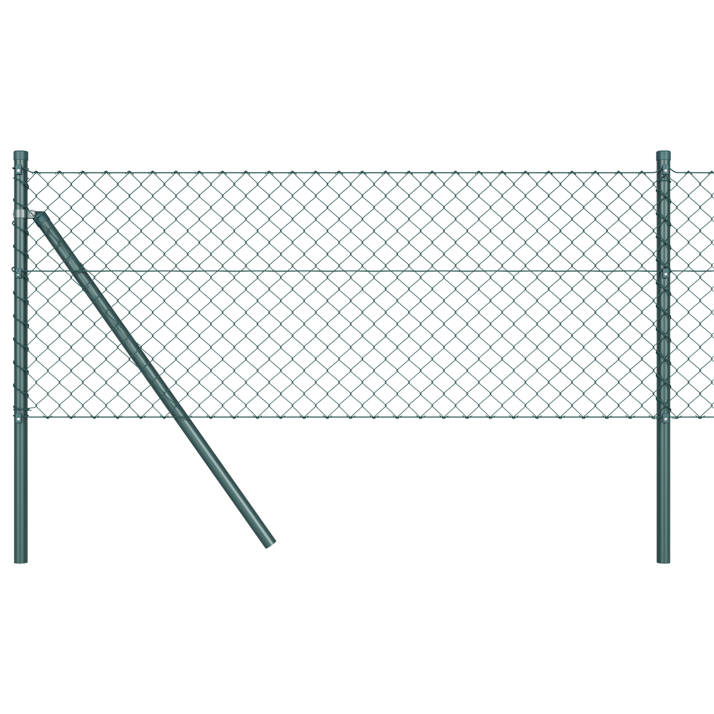 Kjedegrindstøtte 10 x 0,4 m PVC-belagt stål Grønn Mesh