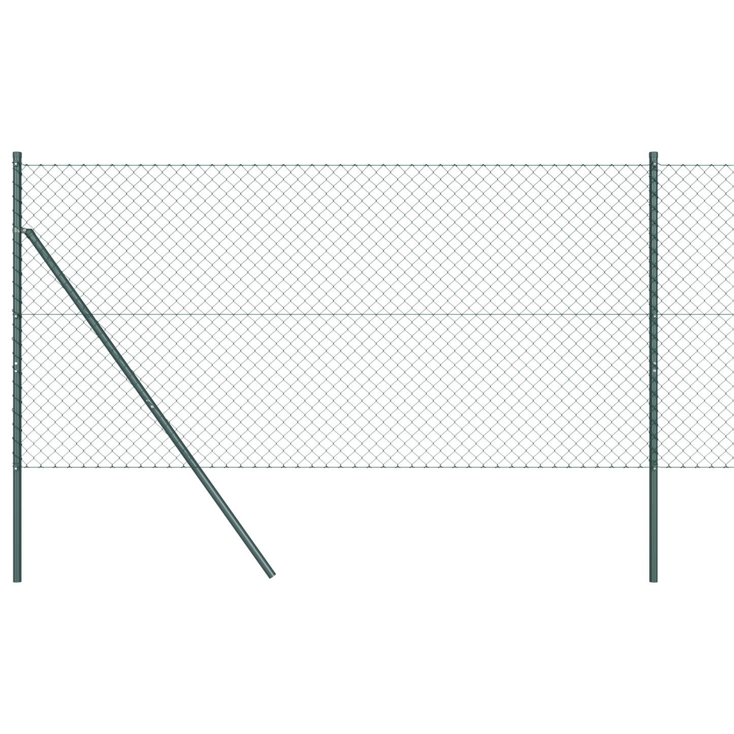 Kjedegrindstøtte 10 x 1,2 m PVC-belagt stål Grønn Mesh