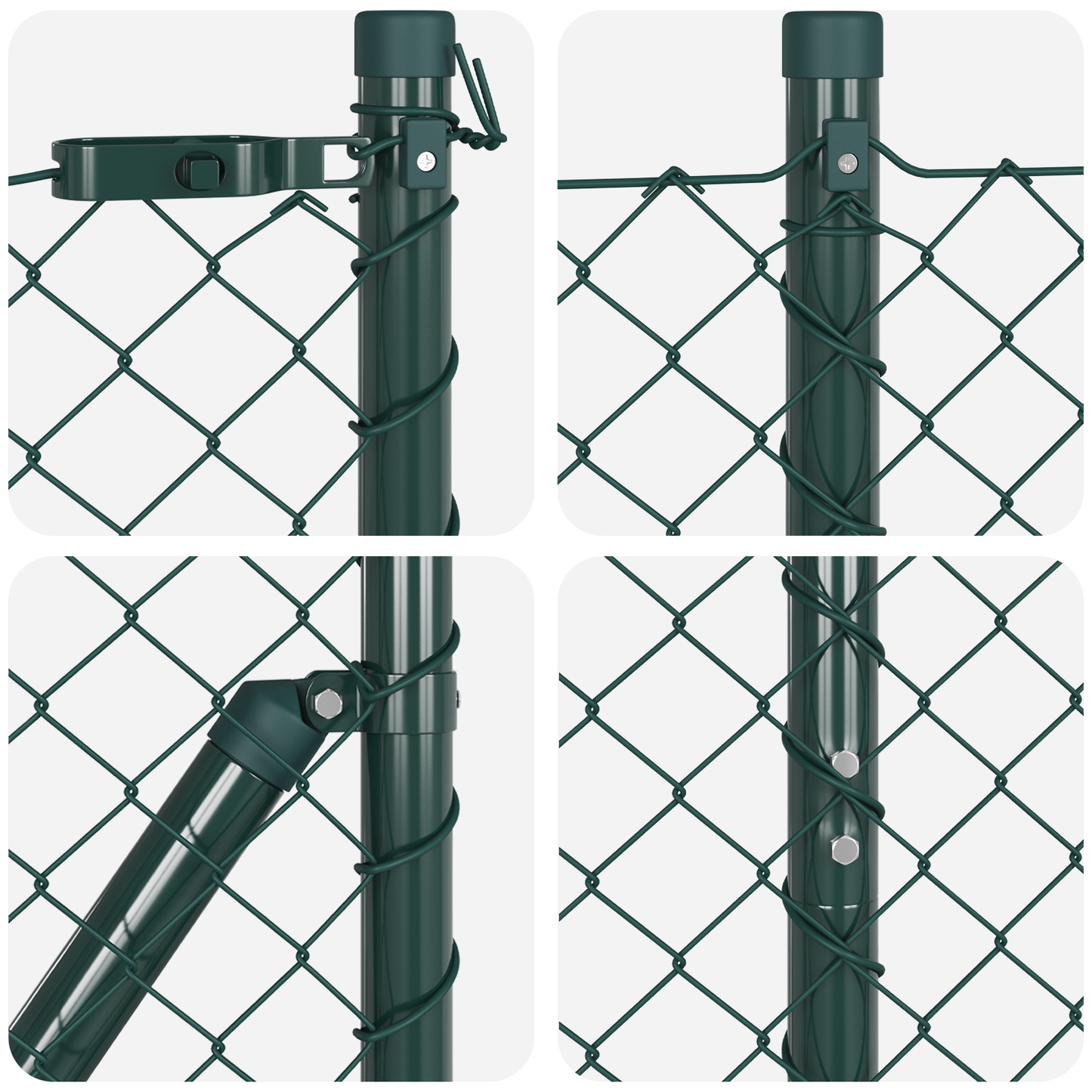 Kjedegrindstøtte 10 x 1,6 m PVC-belagt stål Grønn Mesh