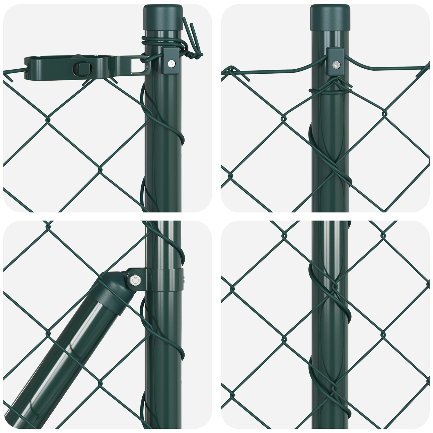Gjerdepåle grønn 10 x 0,8 m (60 x 60 mm nett) Stål og PVC