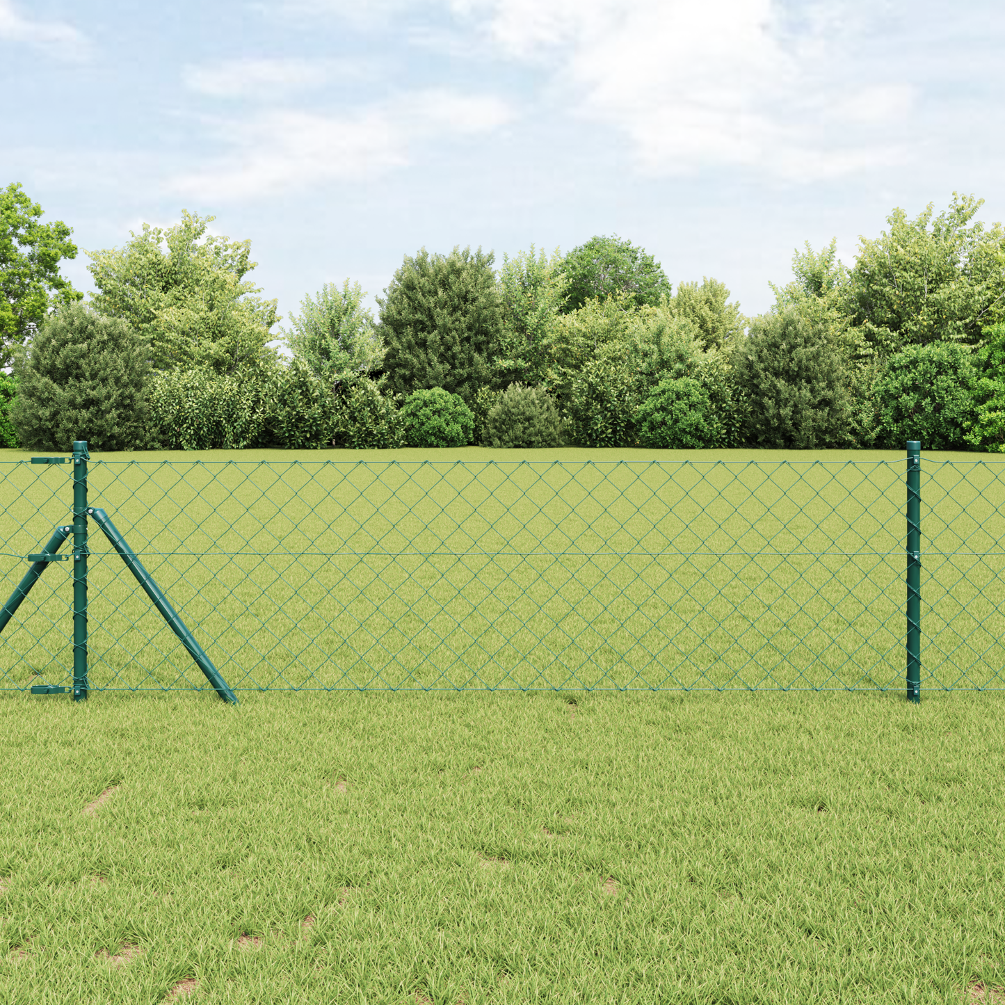 Gjerdepåle grønn 10 x 0,8 m (60 x 60 mm nett) Stål og PVC