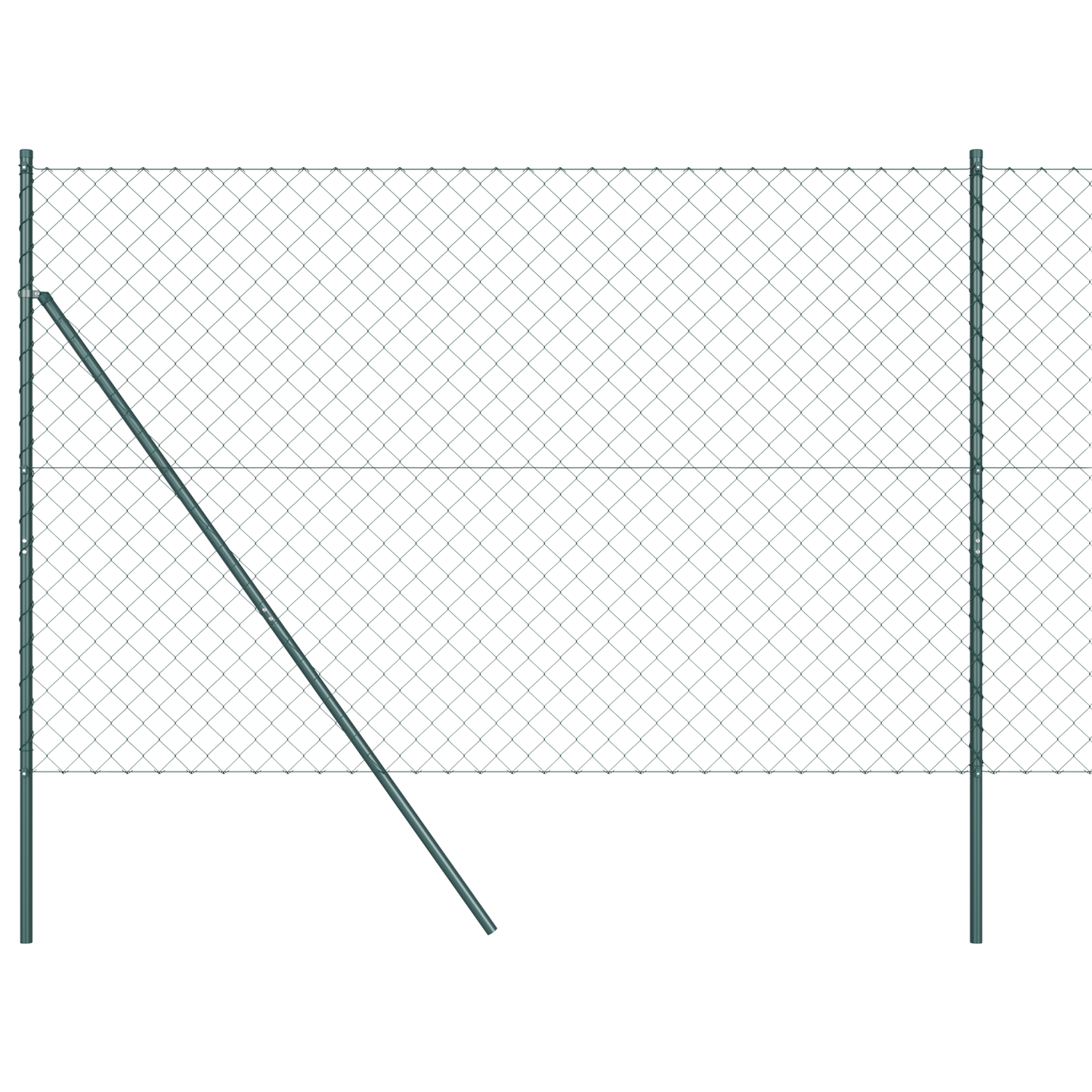 Gjerdepåle grønn 10 x 1,6 m (60 x 60 mm nett) Stål og PVC