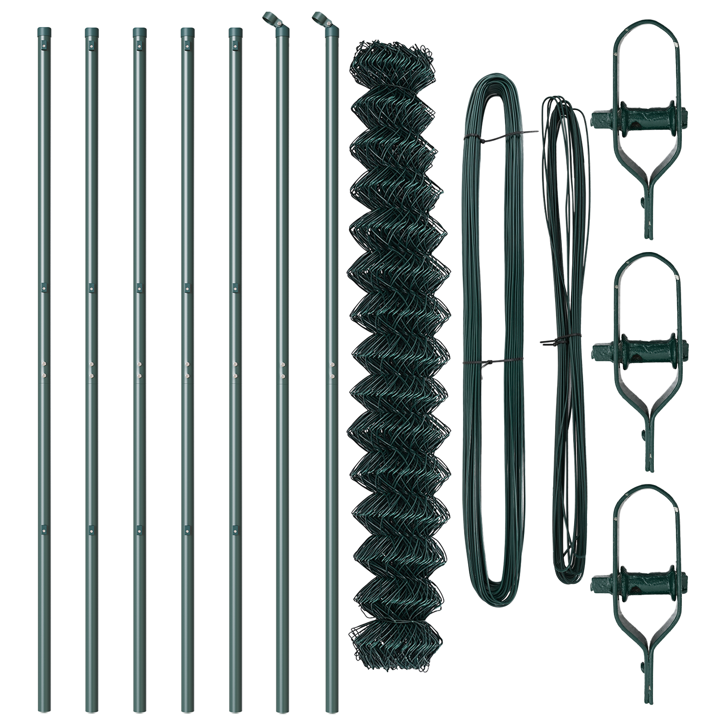 Gjerdepåle grønn 10 x 1,6 m (60 x 60 mm nett) Stål og PVC