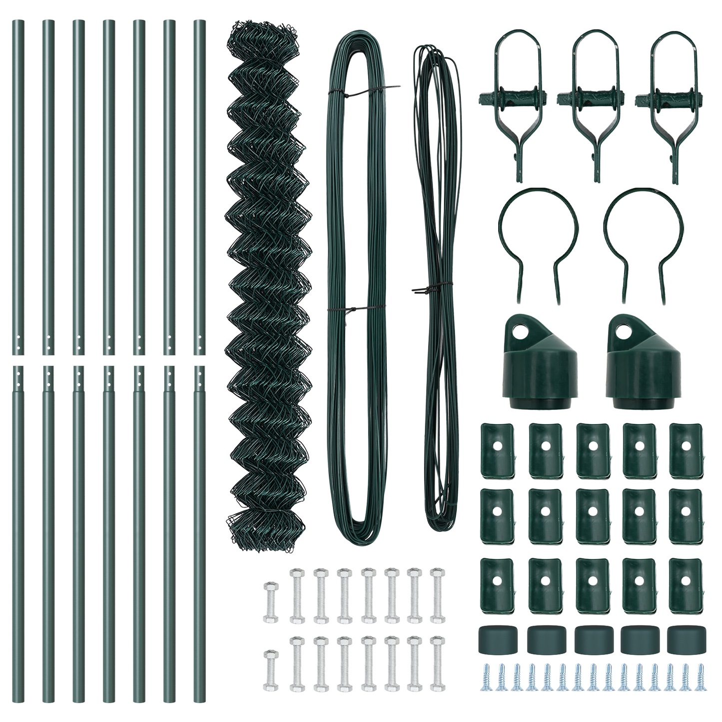 Gjerdepåle grønn 10 x 1,6 m (60 x 60 mm nett) Stål og PVC