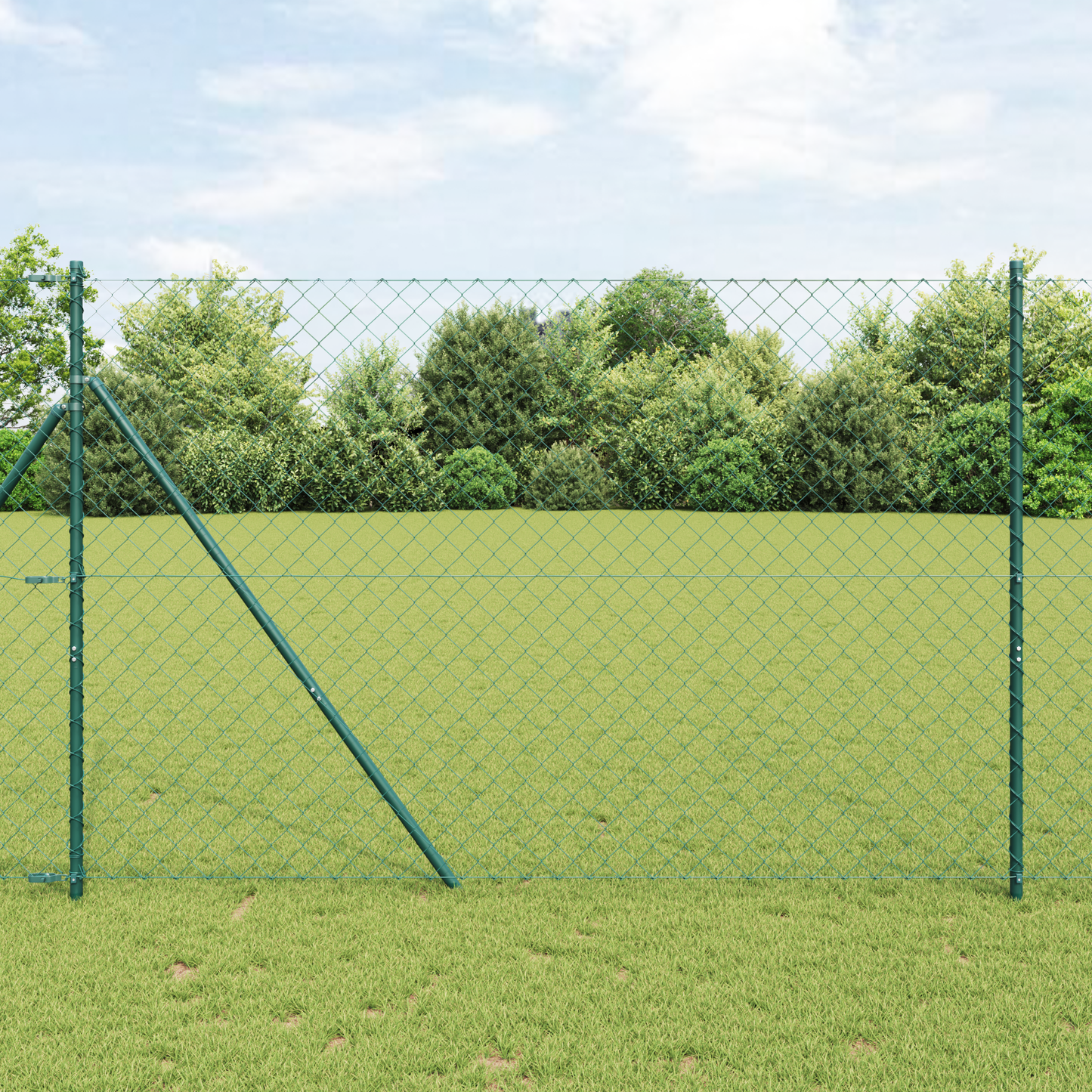 Gjerdepåle grønn 10 x 1,6 m (60 x 60 mm nett) Stål og PVC