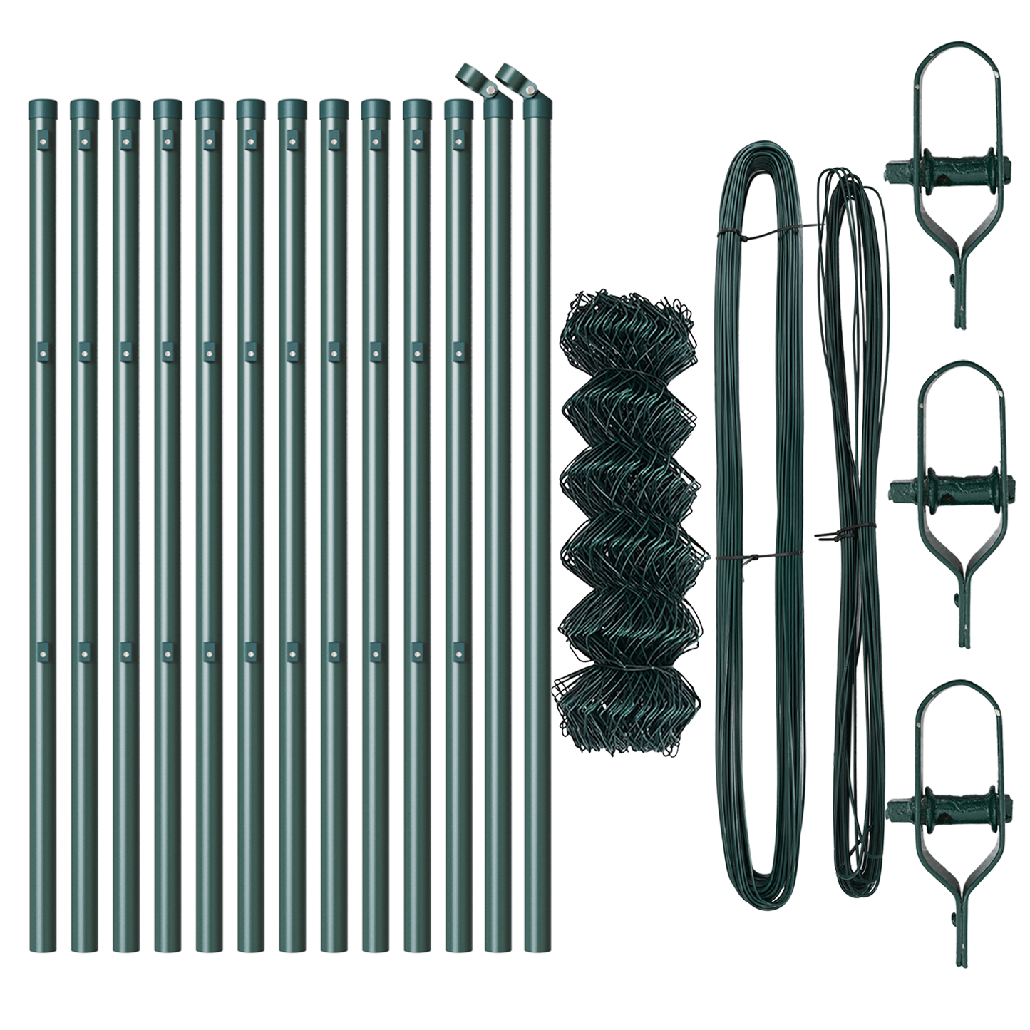 Kjedegrindstøtte 25 x 0,6 m PVC-belagt stål Grønn Mesh