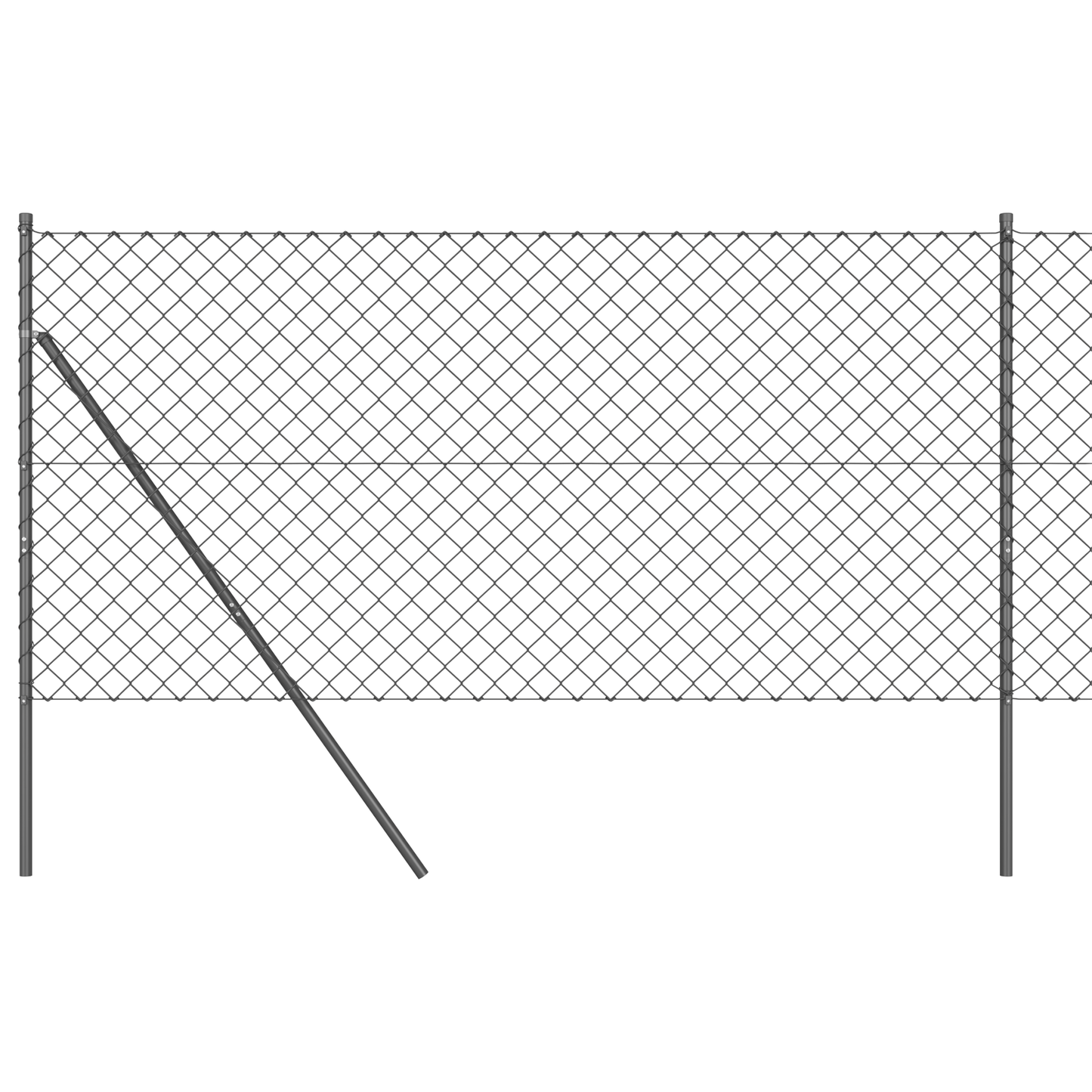 Kjedegrindstøtte 10 x 1,2 m PVC-belagt stål Grå Mesh