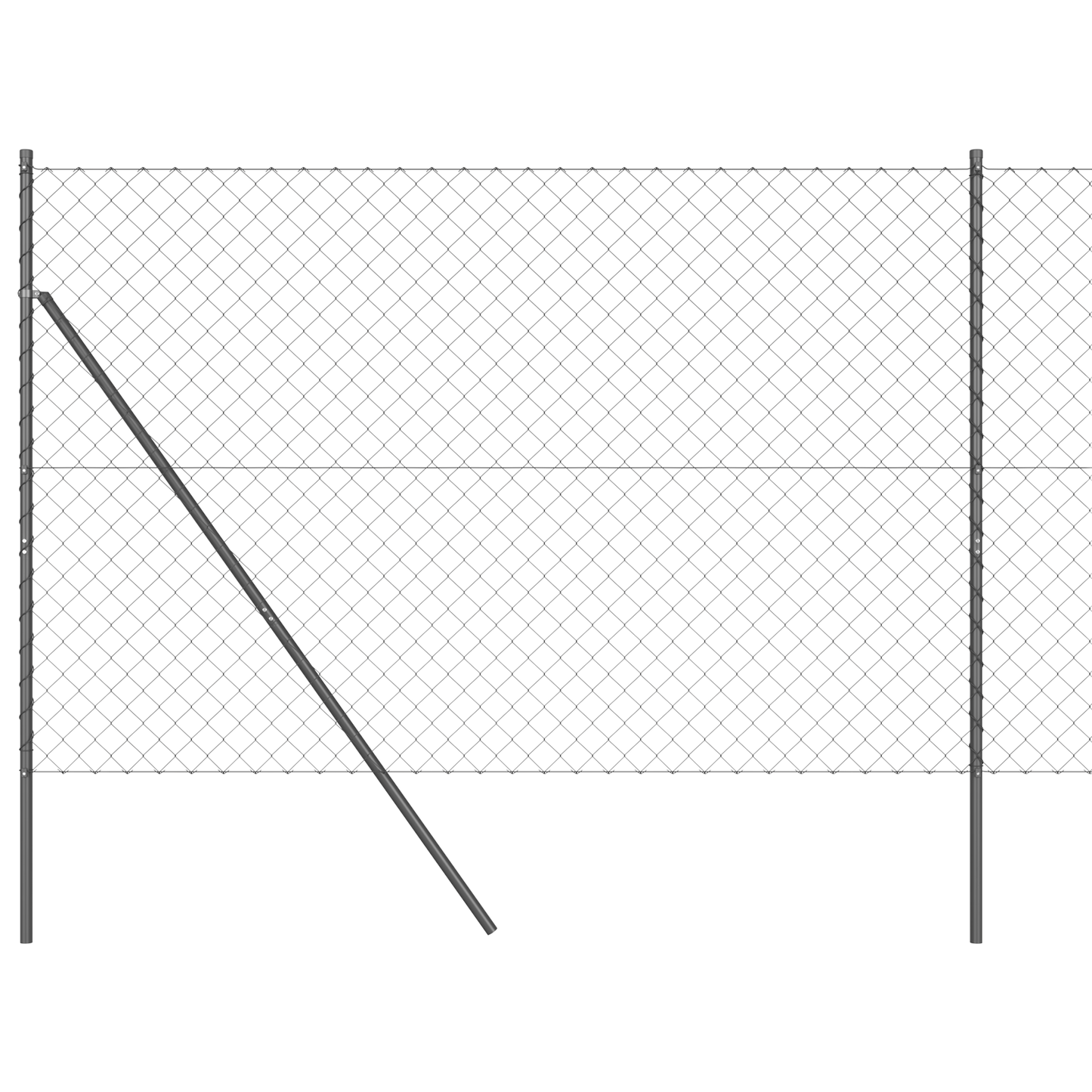 Kjedegrindstøtte 10 x 1,5 m PVC-belagt stål Grå Mesh