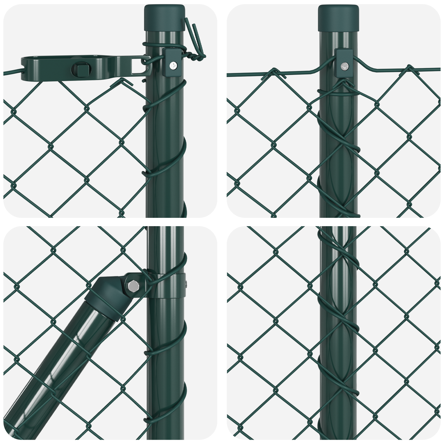 Gjerdepåle grønn 10 x 0,8 m (40 x 40 mm mesh) Stål og PVC