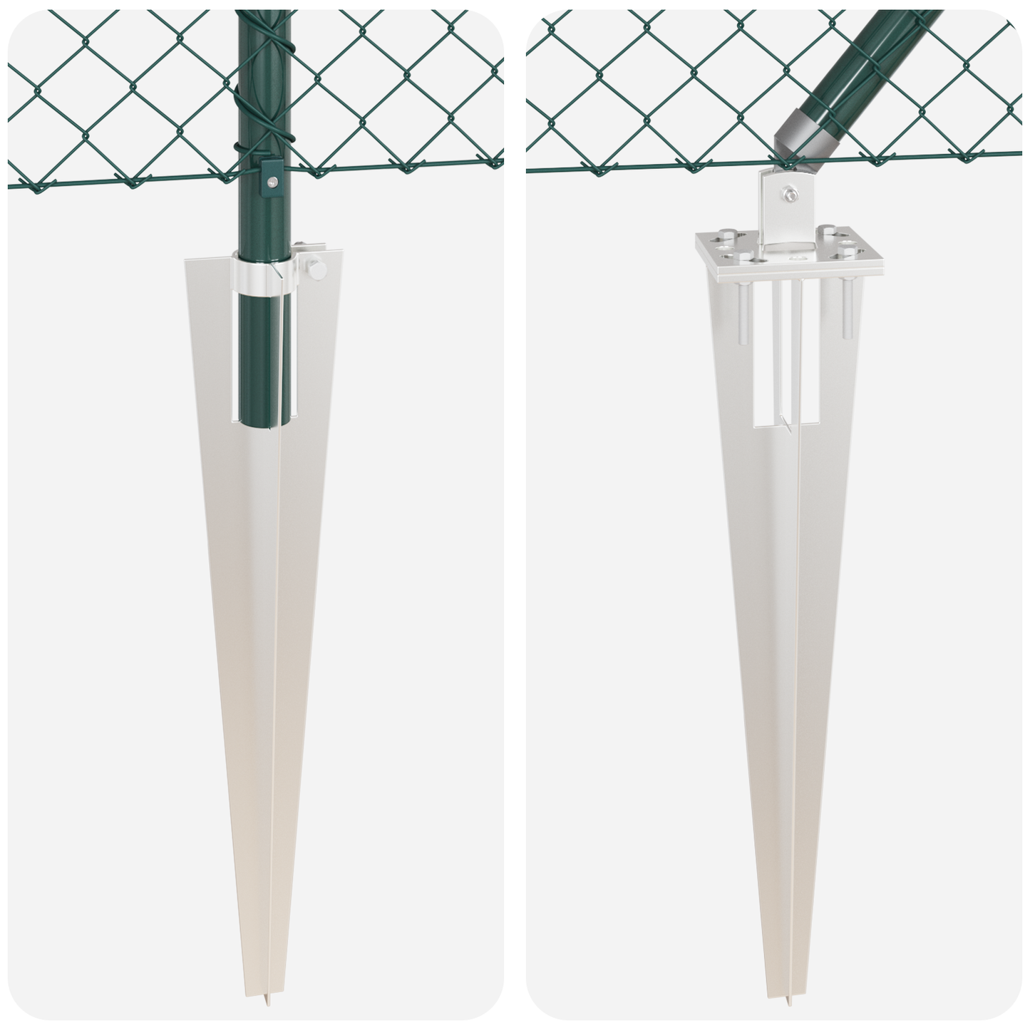 Gjerdepåle grønn 10 x 0,8 m (40 x 40 mm mesh) Stål og PVC