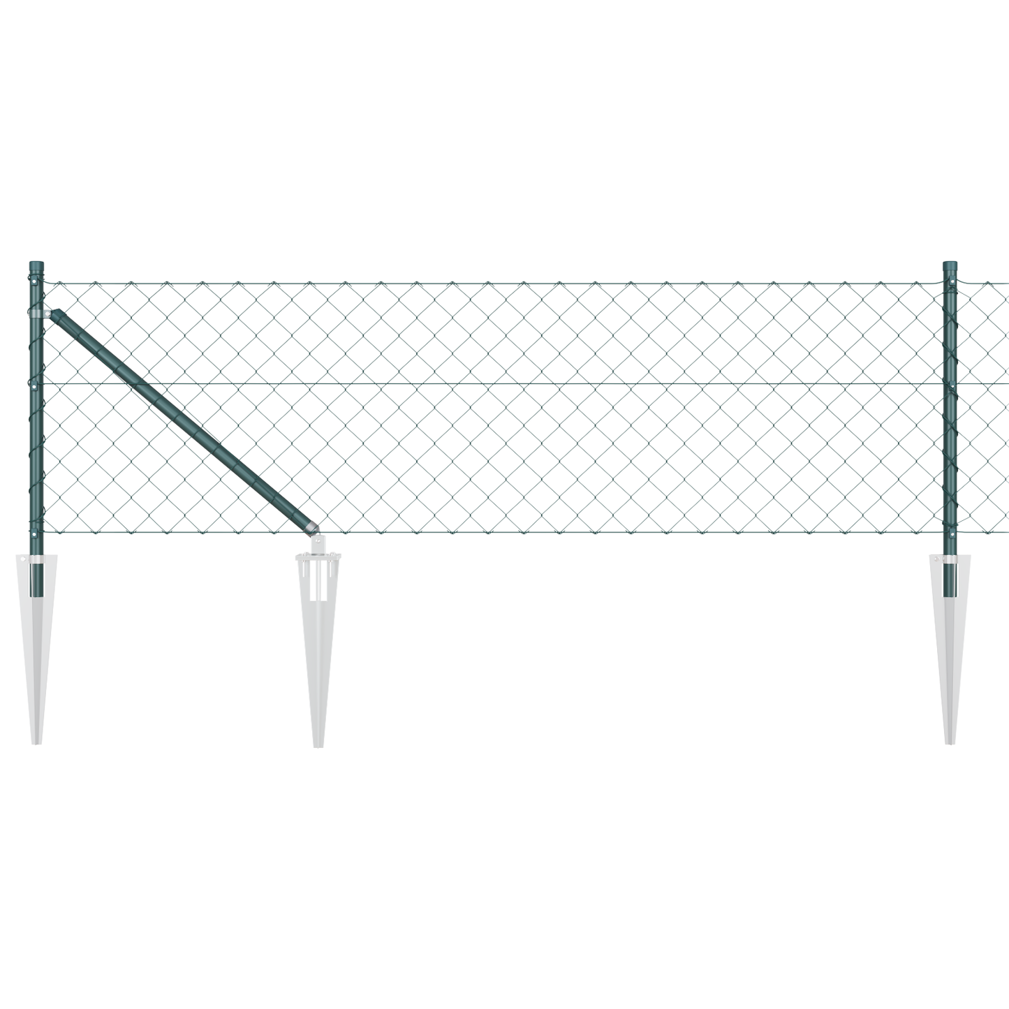 Gjerdepåle grønn 10 x 0,8 m (40 x 40 mm mesh) Stål og PVC
