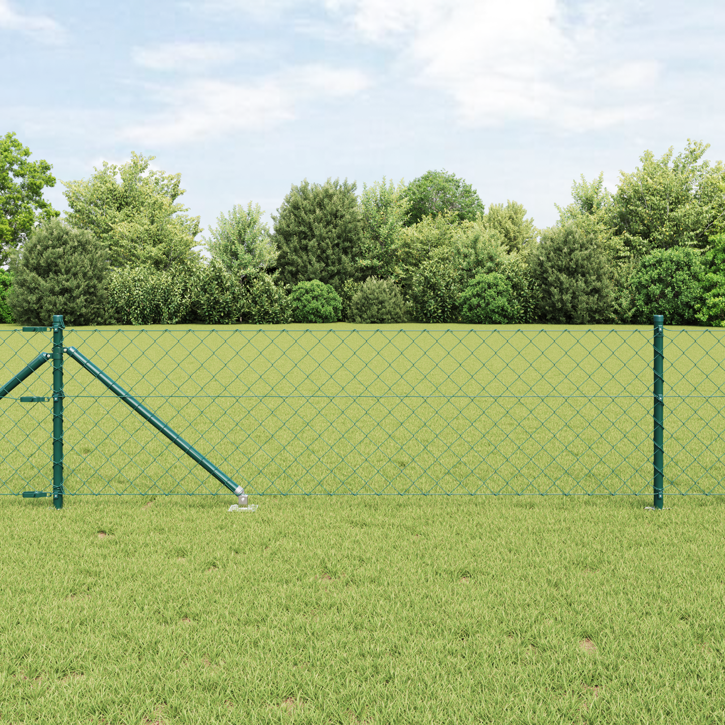 Gjerdepåle grønn 10 x 0,8 m (40 x 40 mm mesh) Stål og PVC