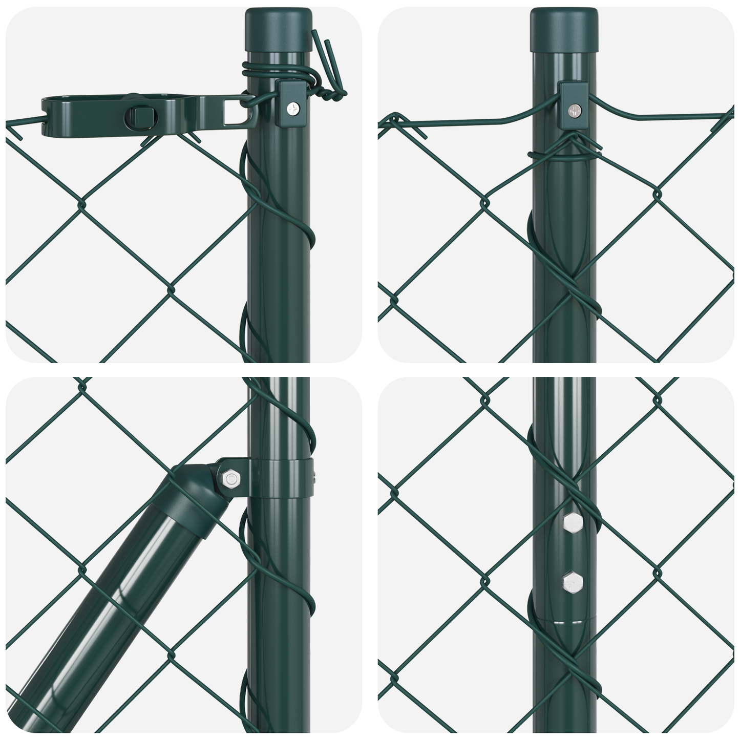 Gjerdepåle grønn 10 x 1,4 m (60 x 60 mm nett) Stål og PVC
