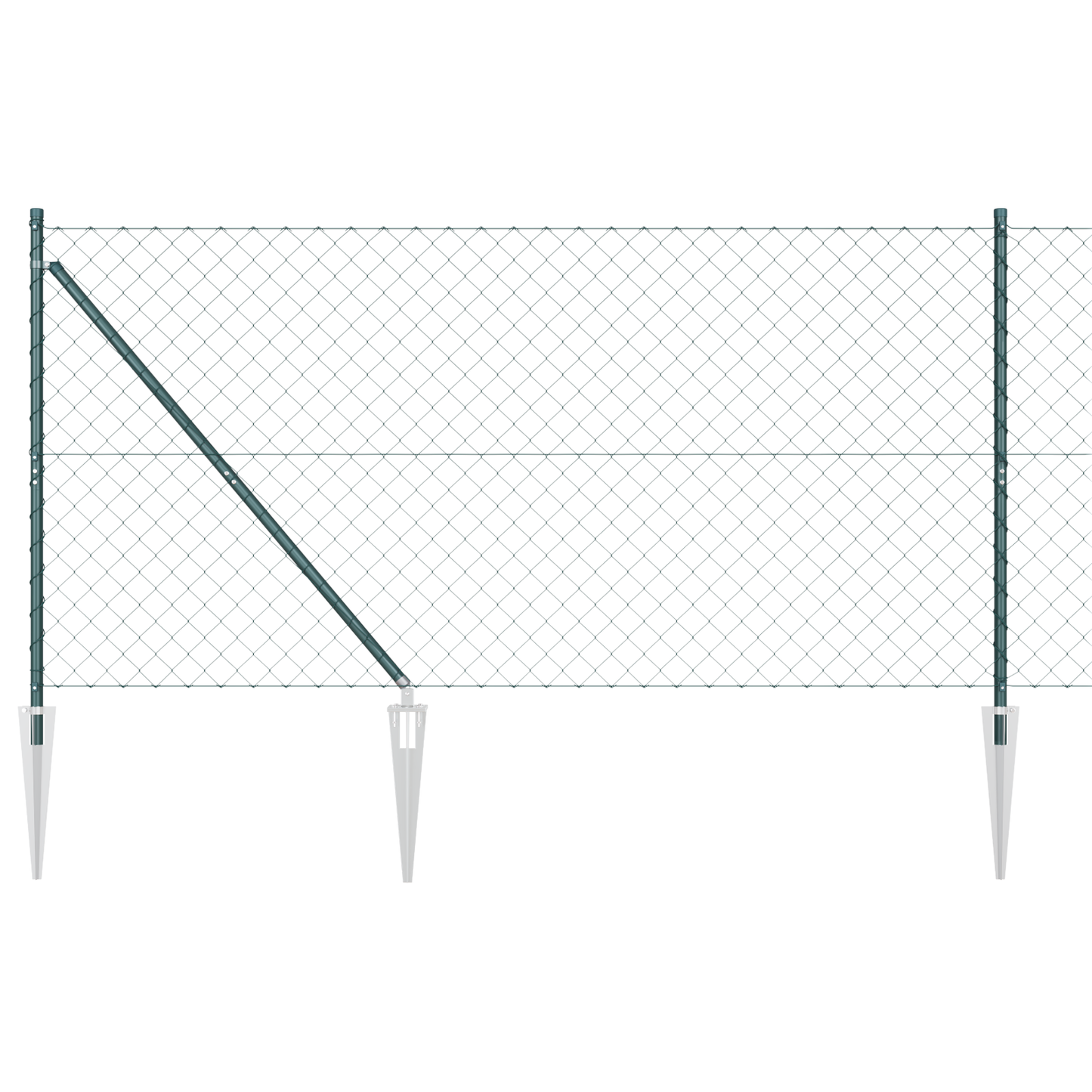 Gjerdepåle grønn 10 x 1,4 m (60 x 60 mm nett) Stål og PVC