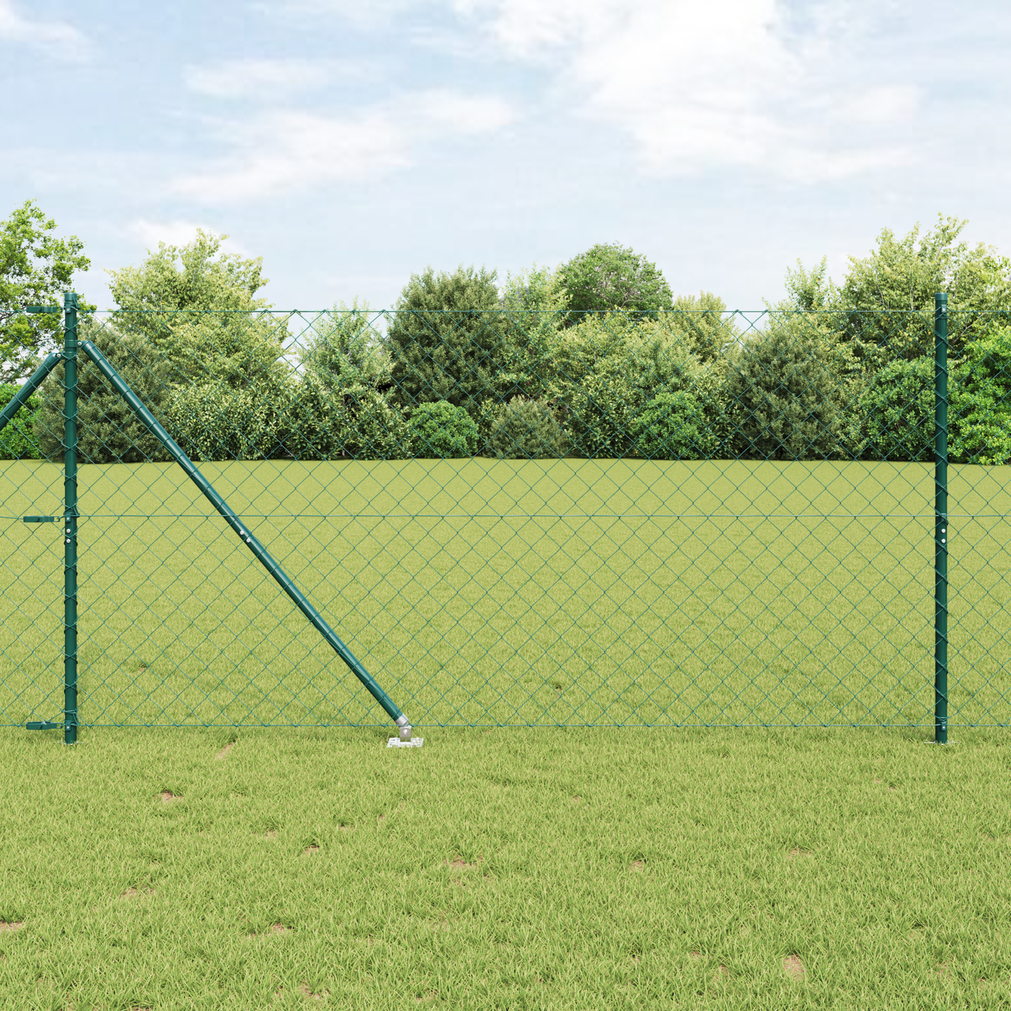 Gjerdepåle grønn 10 x 1,4 m (60 x 60 mm nett) Stål og PVC
