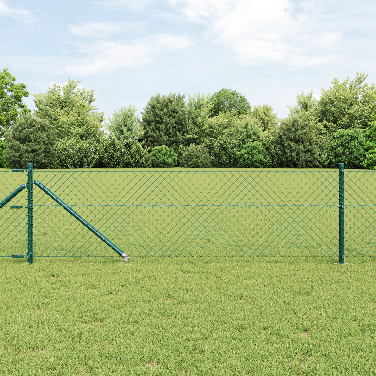 Gjerdepåle grønn 25 x 0,4 m (60 x 60 mm nett) Stål og PVC