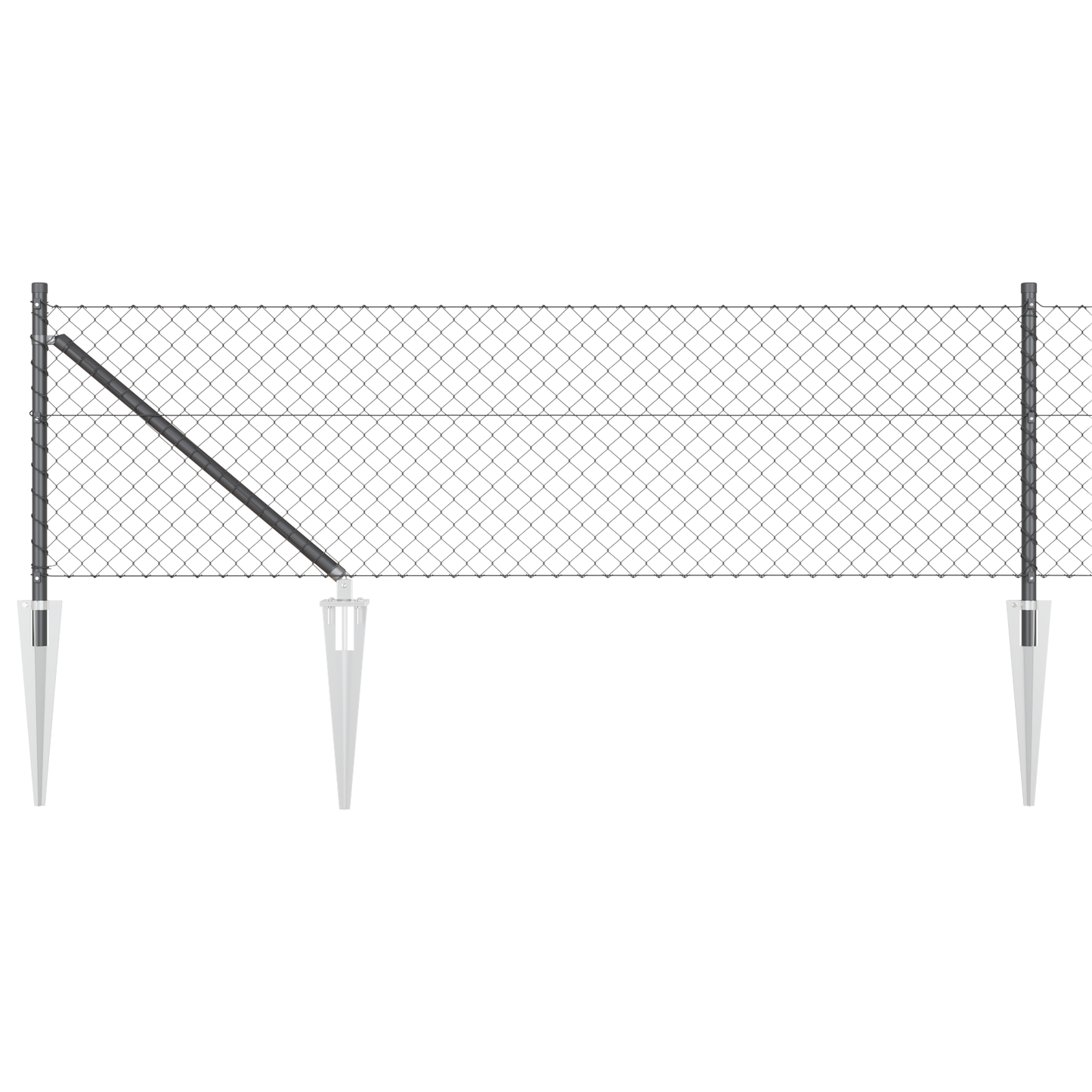 Gjerdepåle Grå 10 x 0,6 m (40 x 40 mm mesh) Stål og PVC