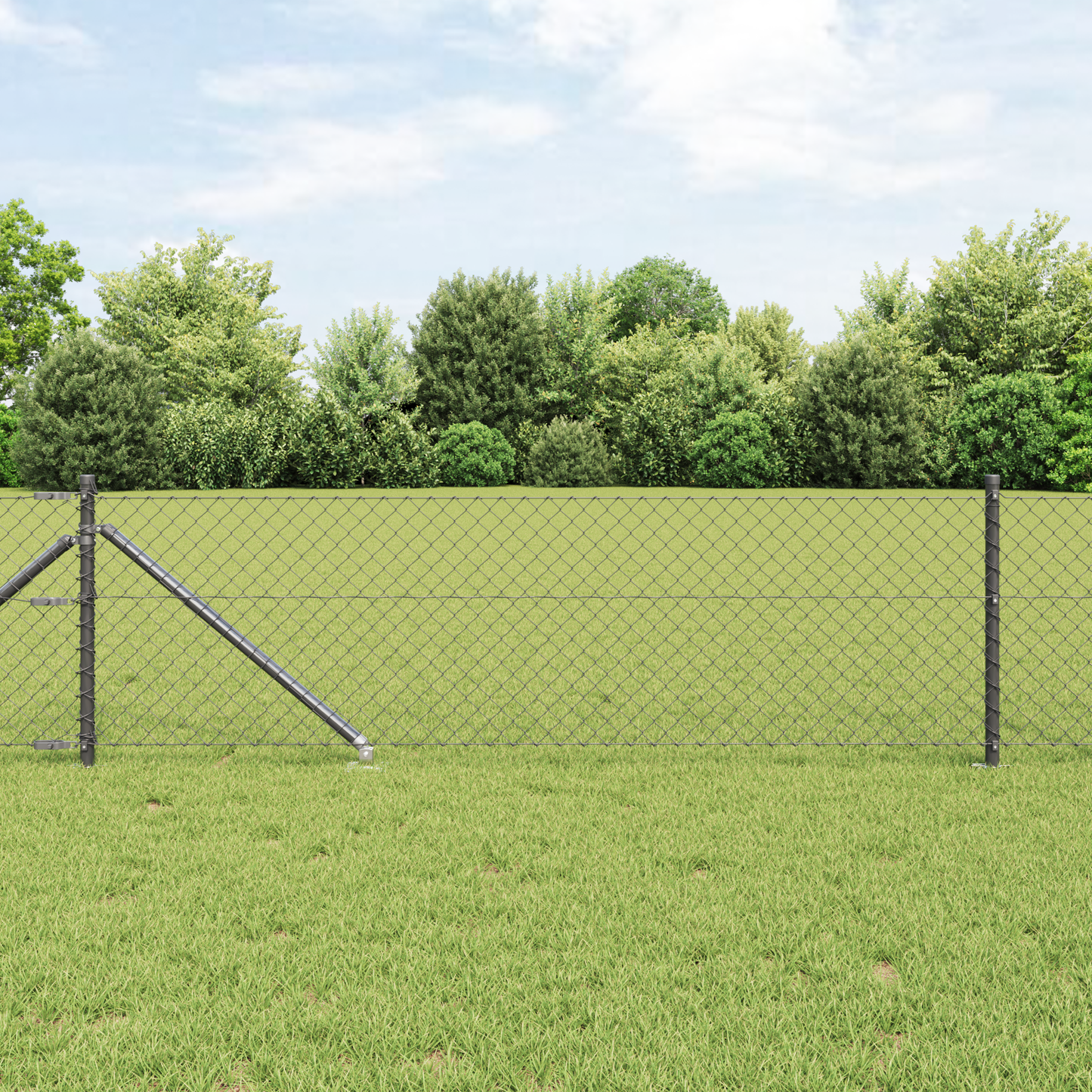 Gjerdepåle Grå 10 x 0,6 m (40 x 40 mm mesh) Stål og PVC