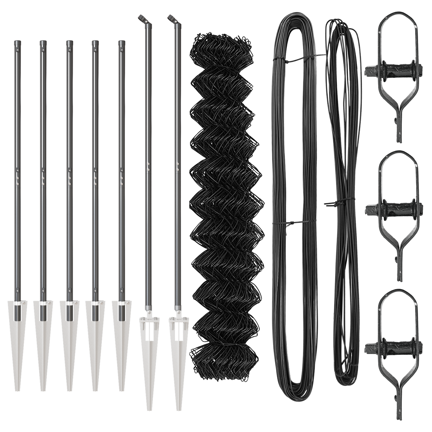 Kjedefence med topper 10 x 1,2 m PVC-belagt stål Grå Mesh