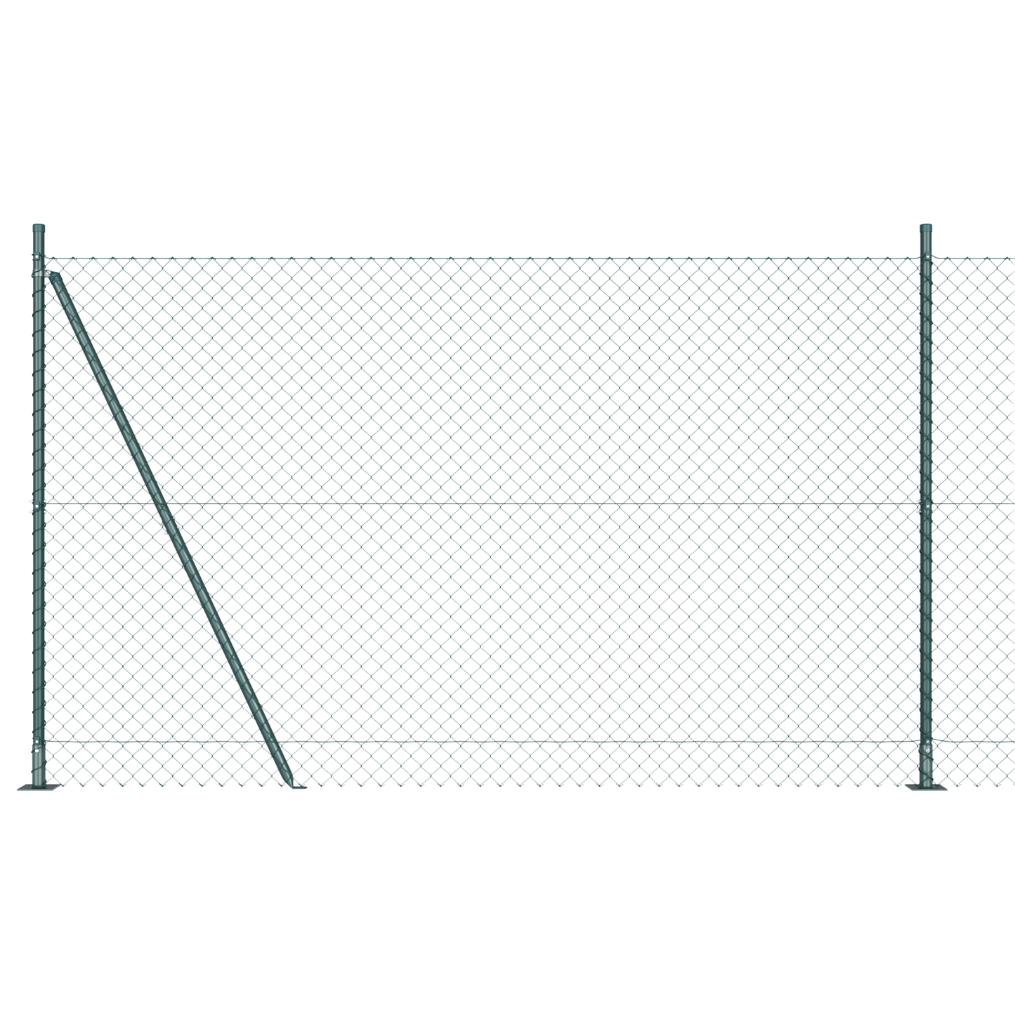 Kjedegjerde med betongbase 10 x 1,6 m PVC-belagt stål Grønn