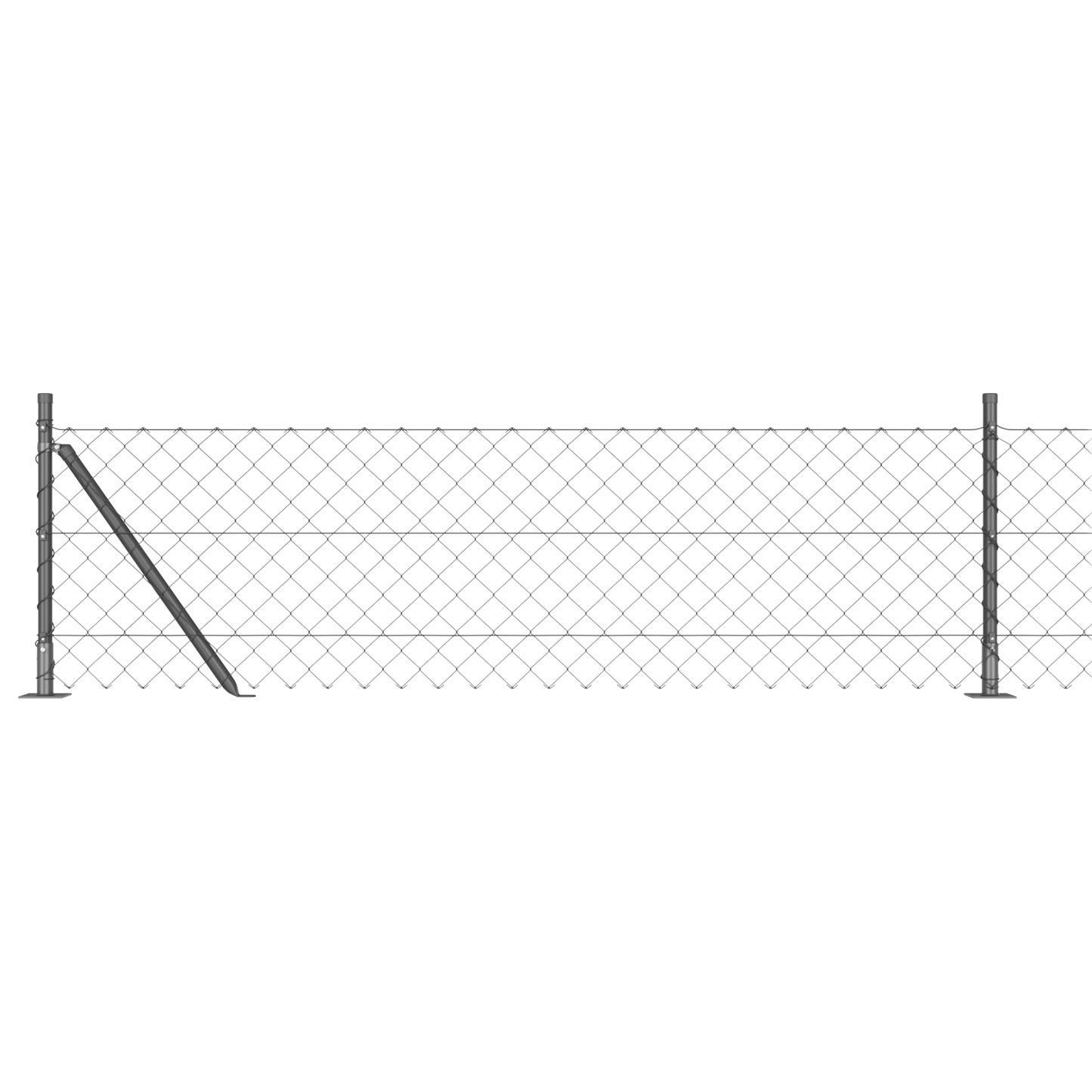 Gjerdepåle Grå 10 x 0,4 m (60 x 60 mm mesh) Stål og PVC