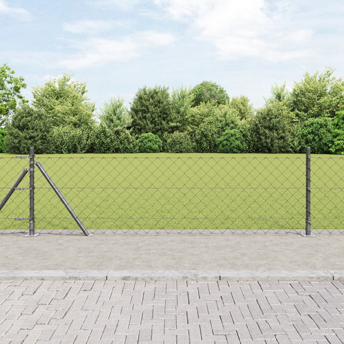 Gjerdepåle Grå 10 x 0,4 m (60 x 60 mm mesh) Stål og PVC