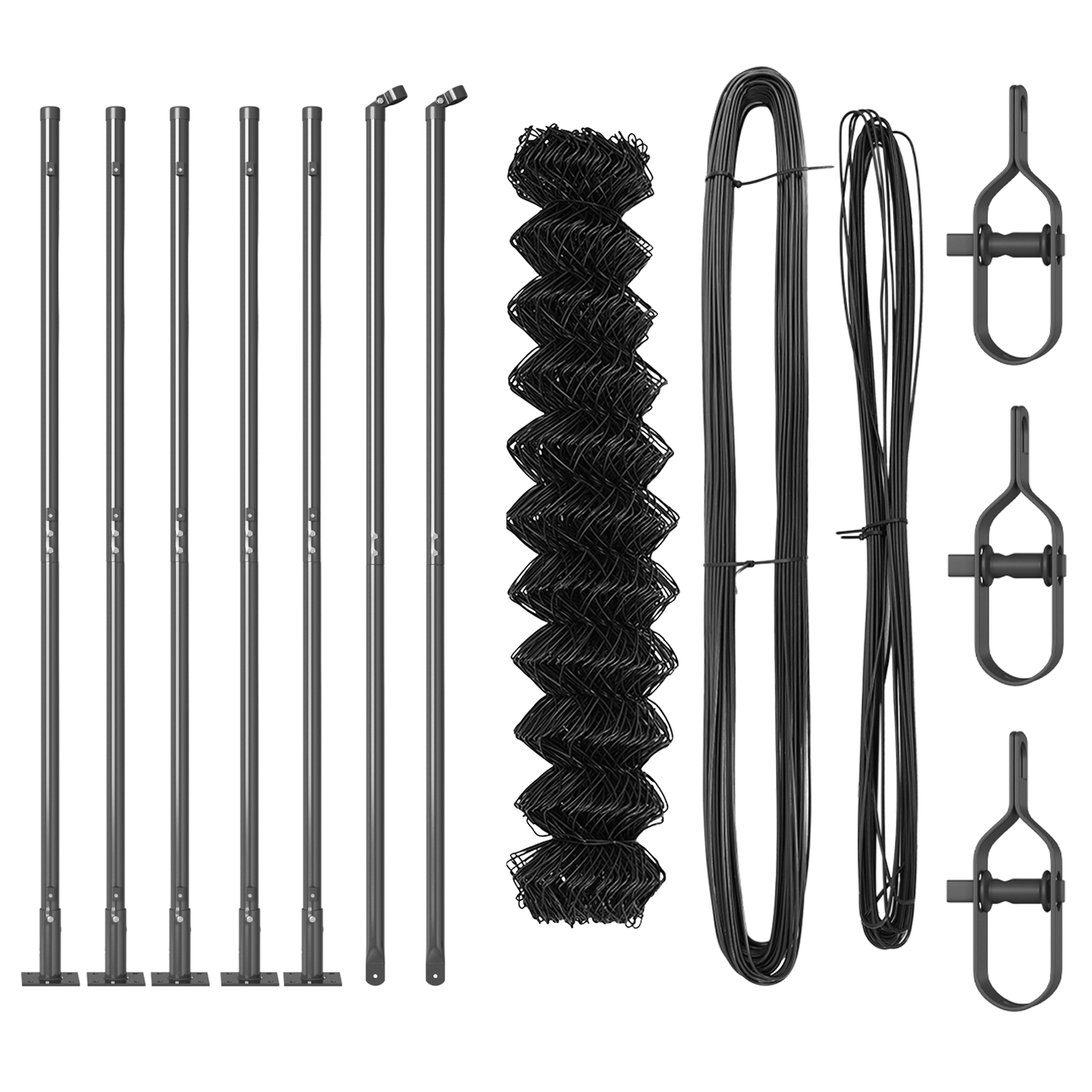Kjedegjerde med betongbase 10 x 0,8 m PVC-belagt stål Grå Mesh