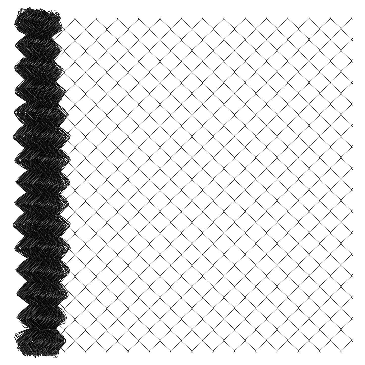 Kjedegjerde med betongbase 10 x 1,5 m PVC-belagt stål Grå Mesh