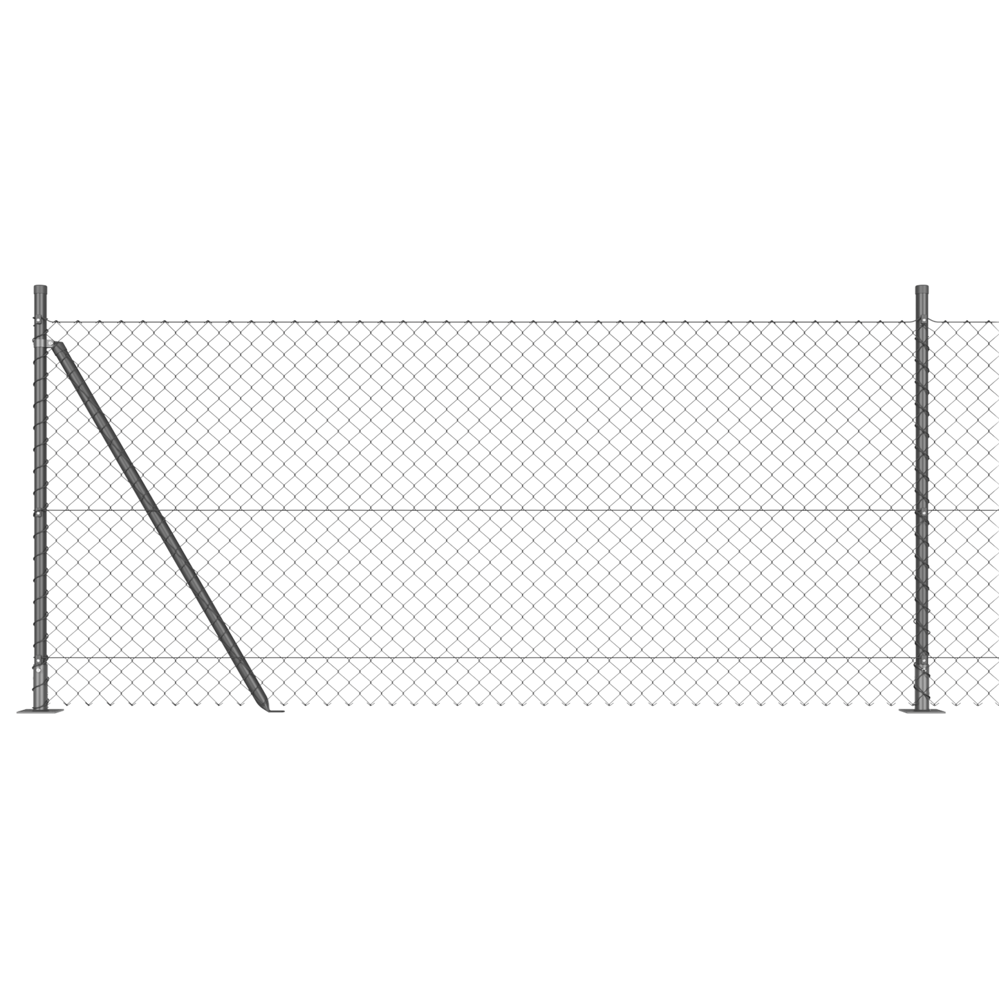 Gjerdepåle Grå 25 x 0,8 m (40 x 40 mm mesh) Stål og PVC