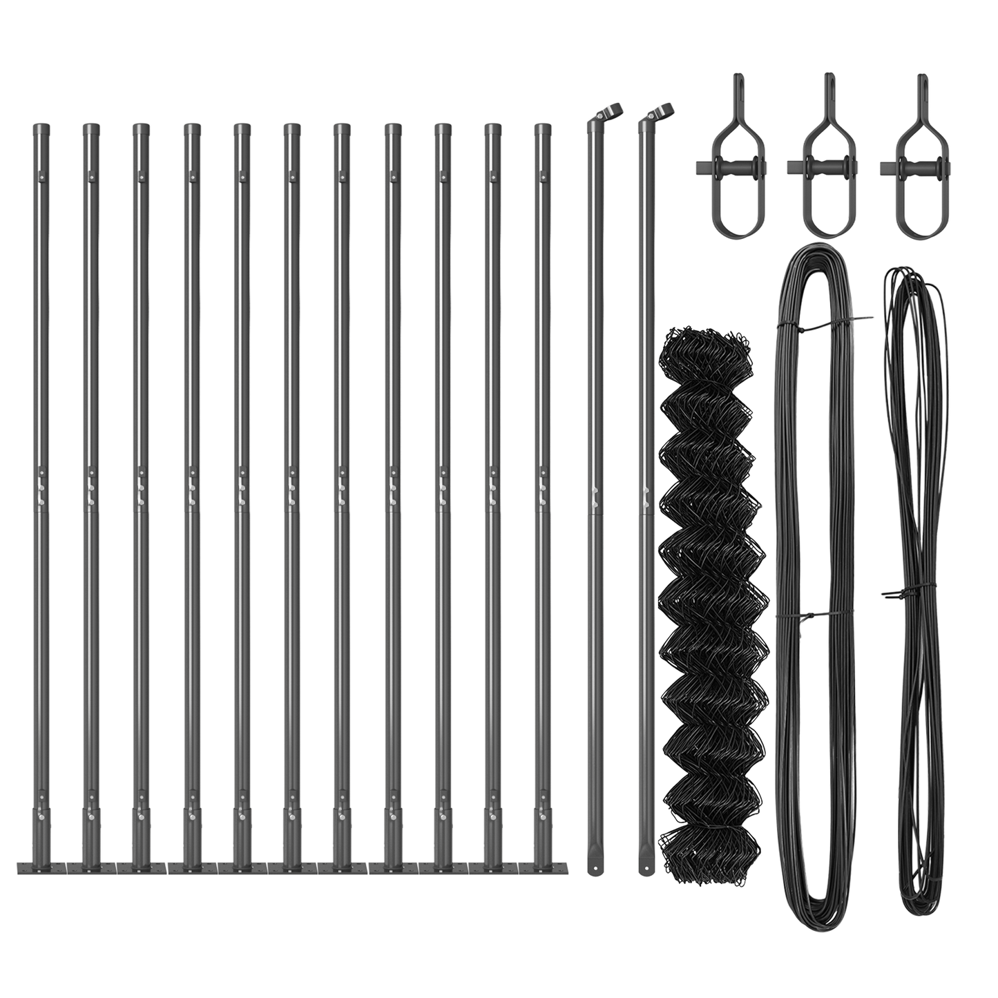 Gjerdepåle Grå 25 x 1 m (40 x 40 mm maske) Stål og PVC