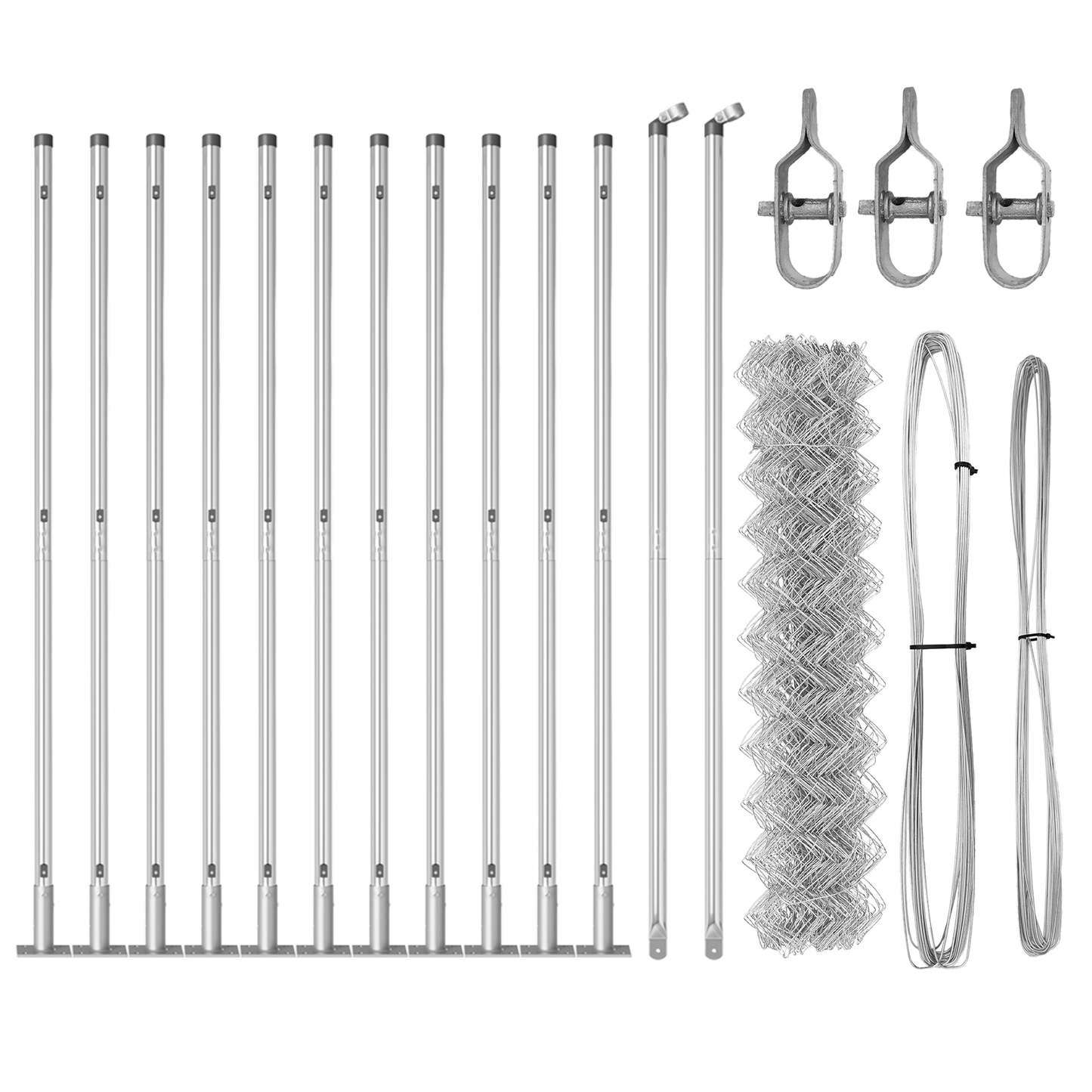 Utendørs Kjedefence med Betongbase 25 x 0,8 m Galvanisert stål