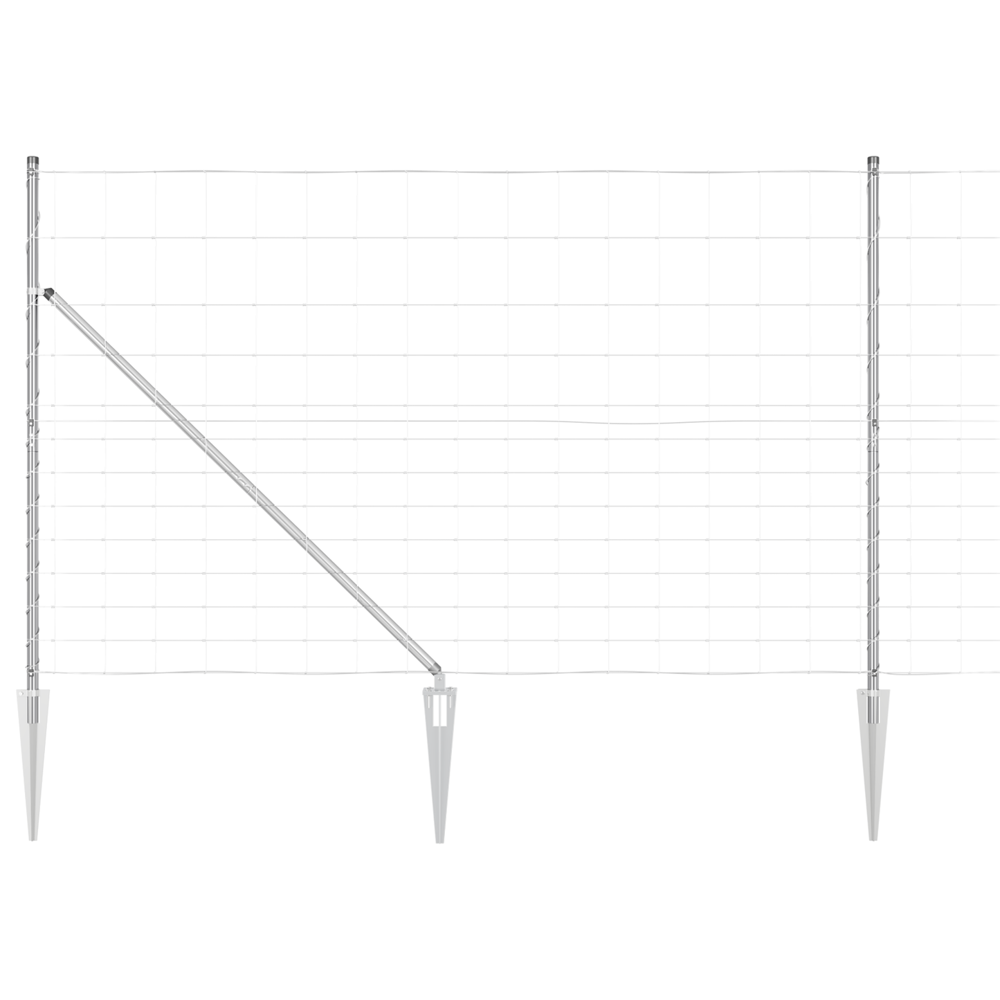 Svweiende trådgjerde med spisser 25 x 1,5 m Galvanisert stål