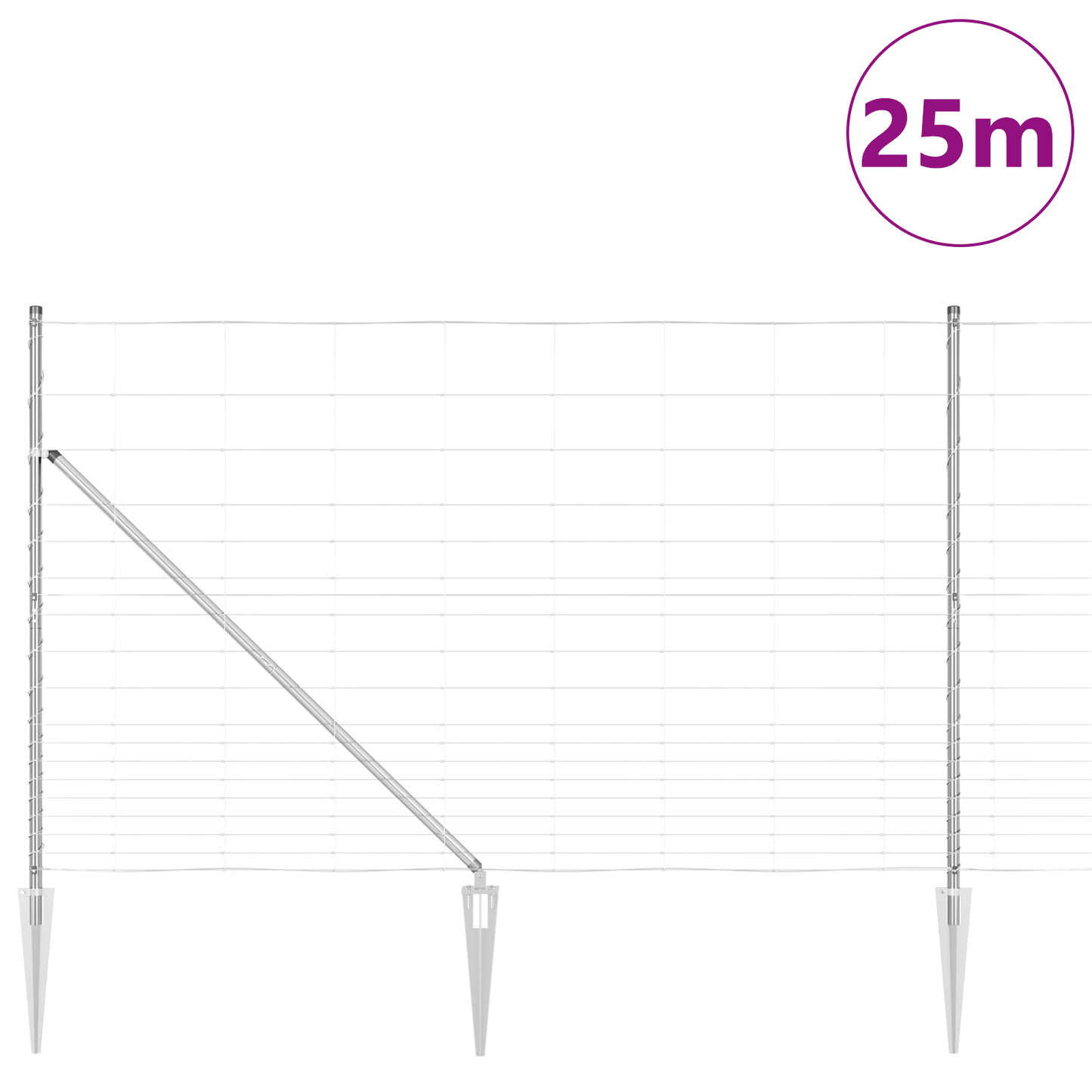 Gjerdepåle Galvanisert 25 x 1,5 m Stål