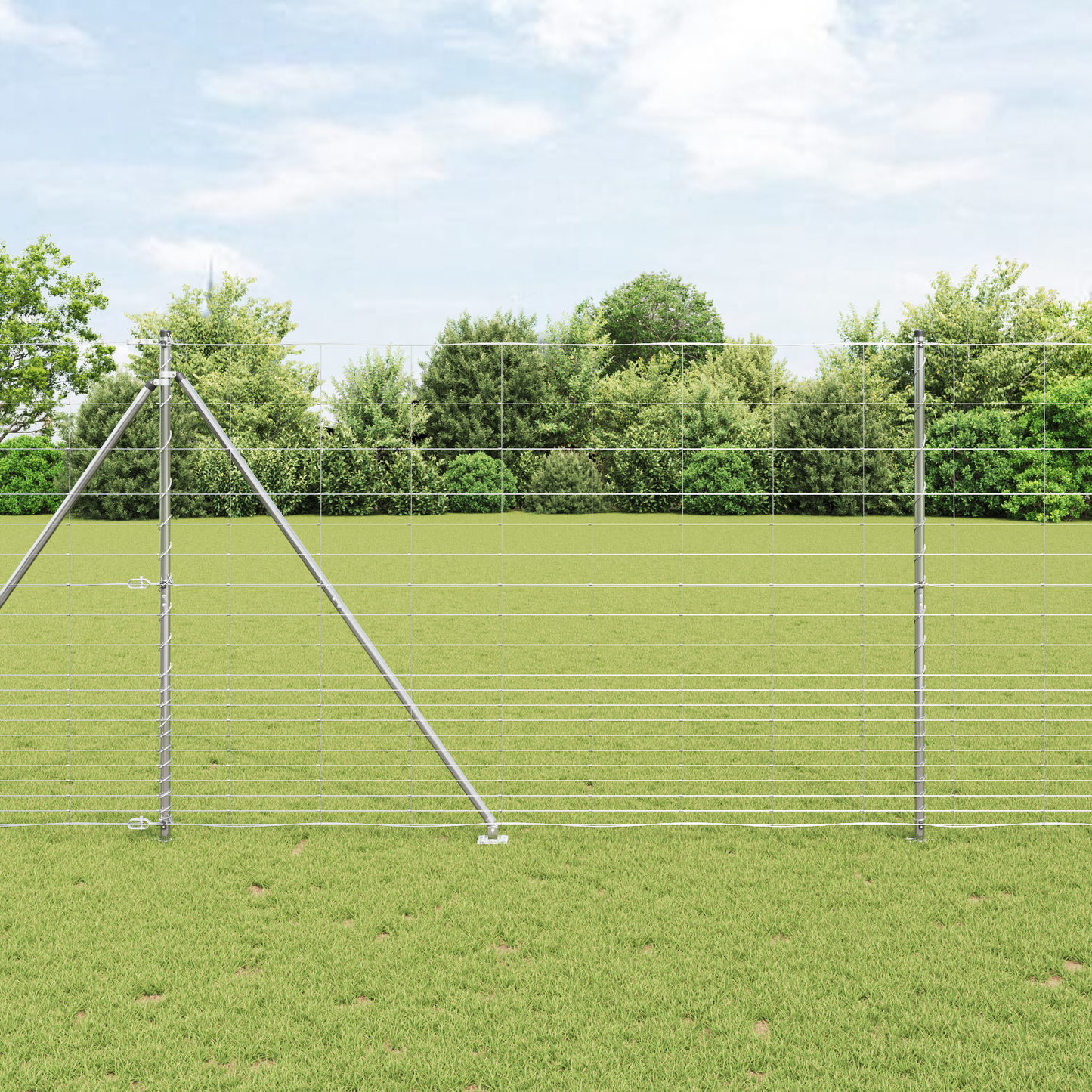 Svweiende trådgjerde med spisser 25 x 1,6 m Galvanisert stål