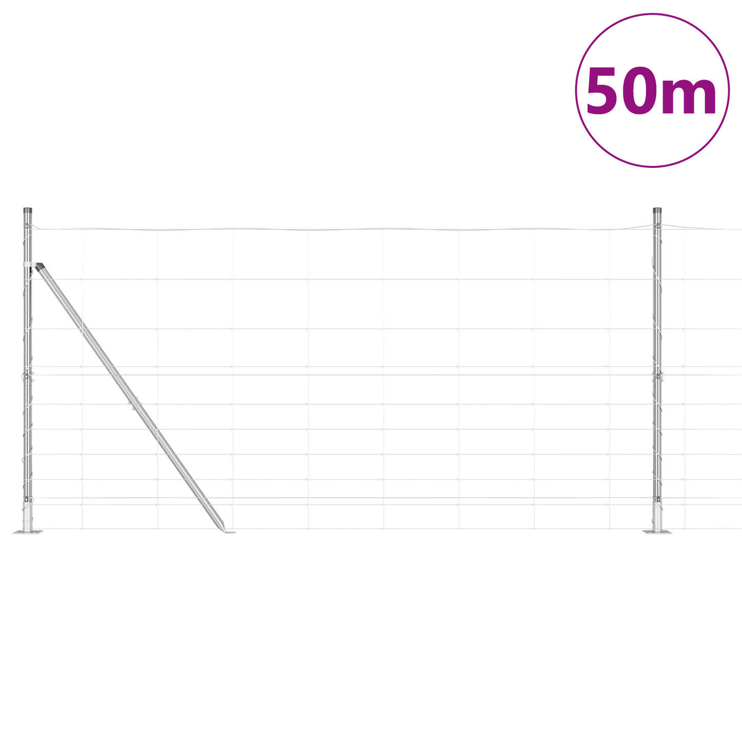 Sveistgjerde med Betongbase 50 x 1,2 m Galvanisert stål Sølv